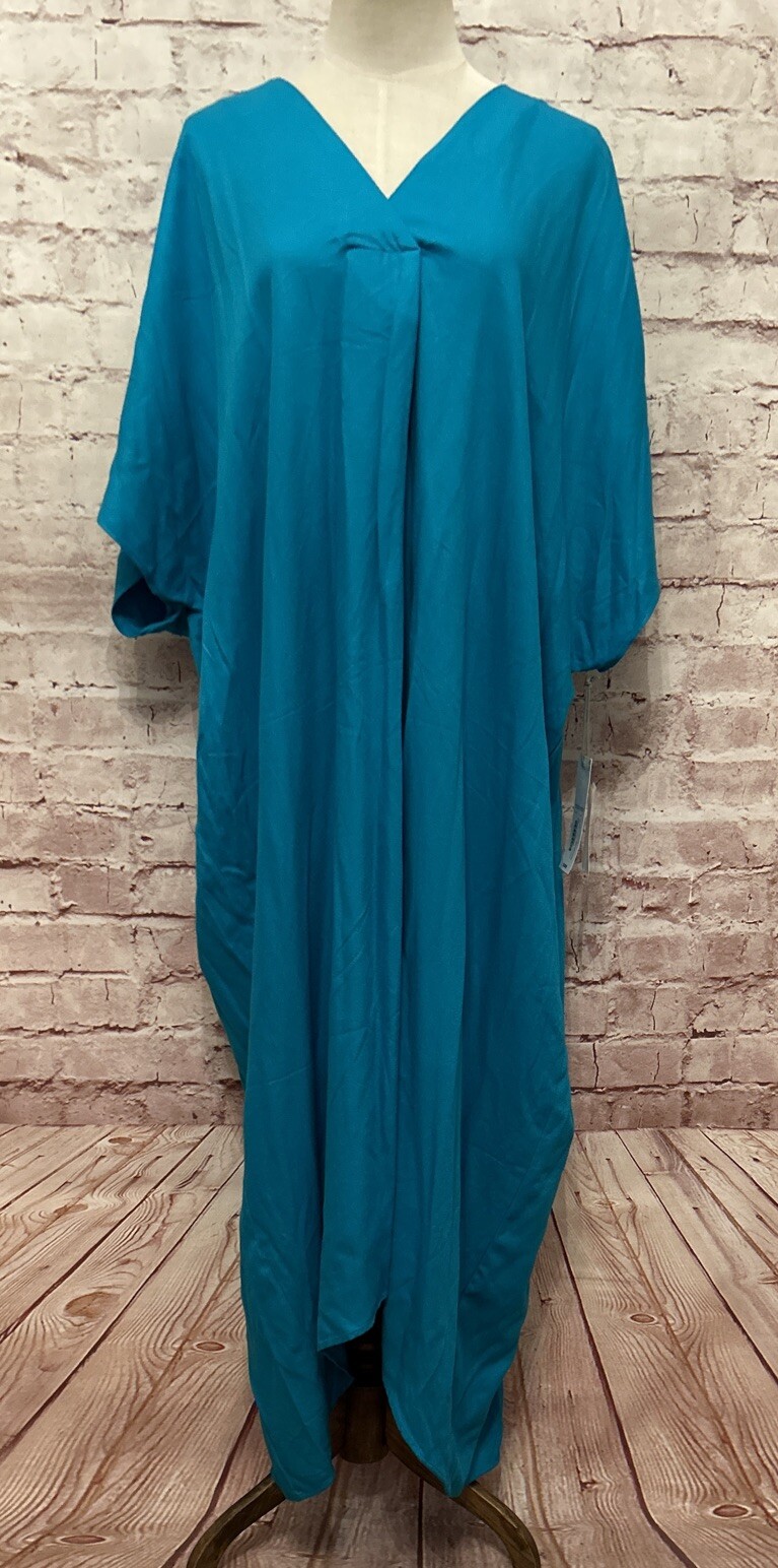 Liz Claiborne Dress XXL Turquoise Kaftan Long Shift midi Dolman NEW Rayon