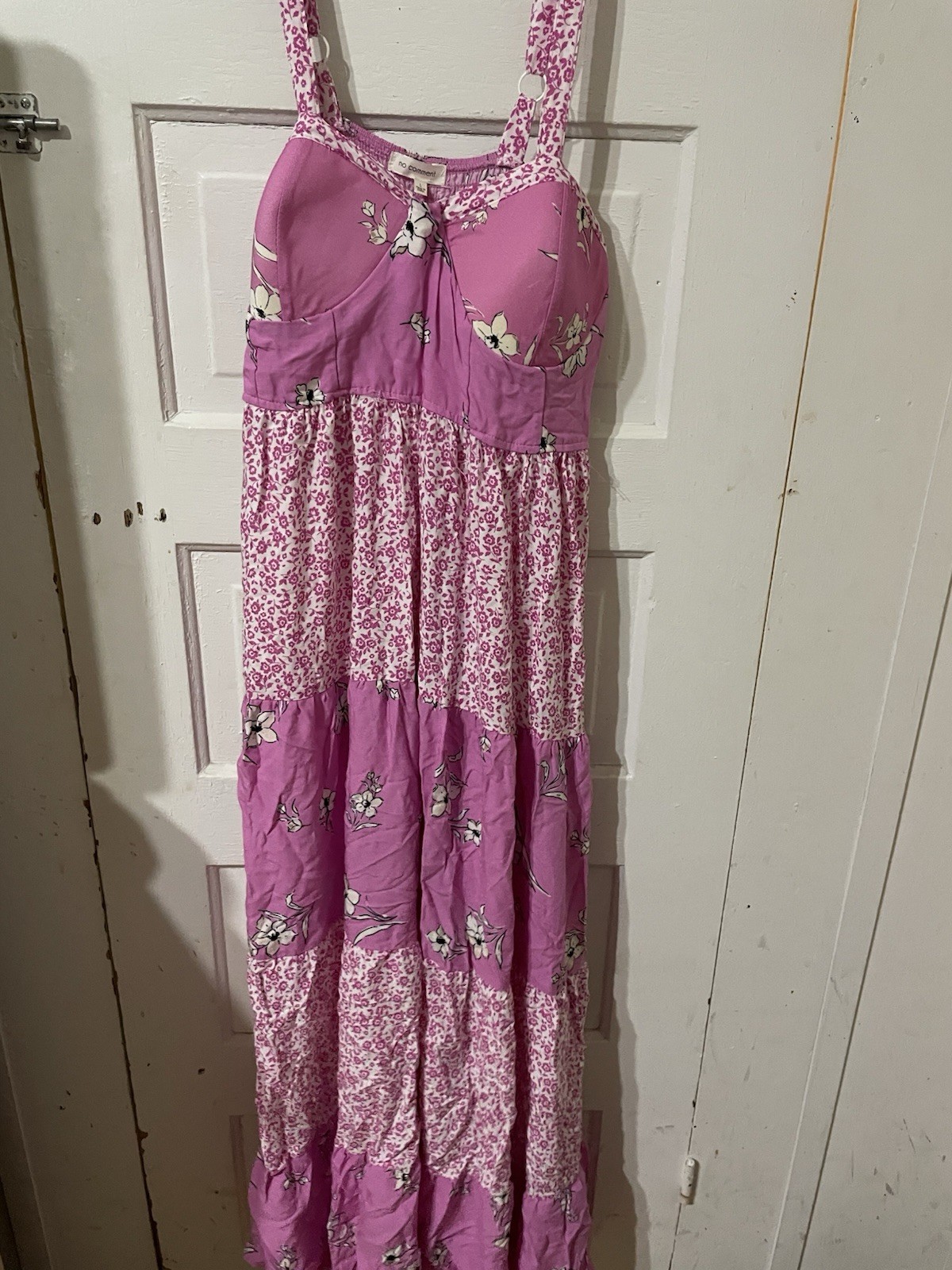 No Comment Juniors Large Pink Spaghetti Strap Dress Maxi