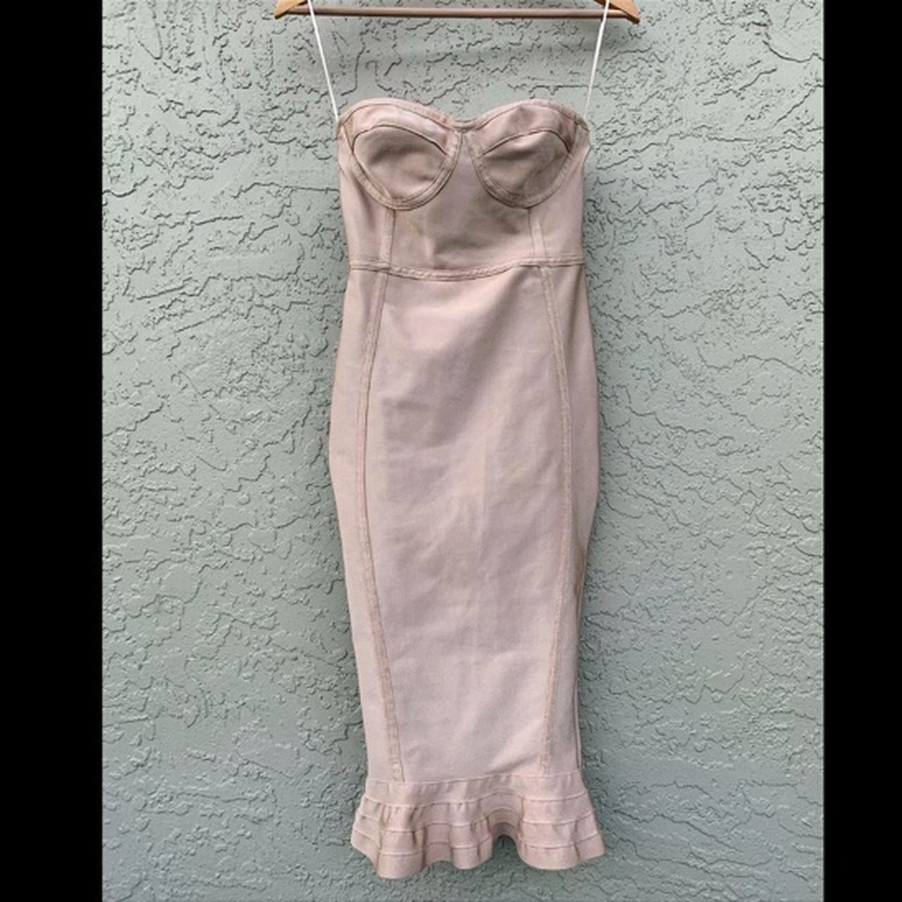PrettyLittleThing Champagne Mermaid Bodycon Dress Size 2
