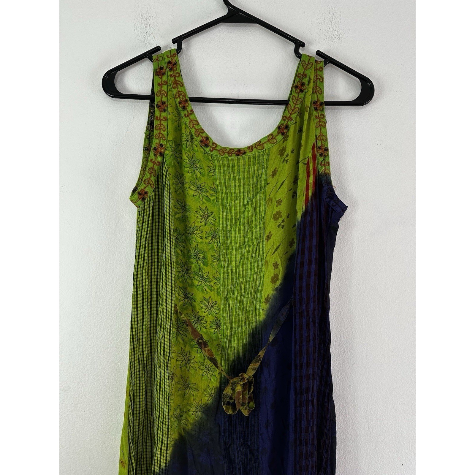Sacred Threads Multicolor Maxi Dress Womens S/M Hippie Bohemian Colorful Artsy
