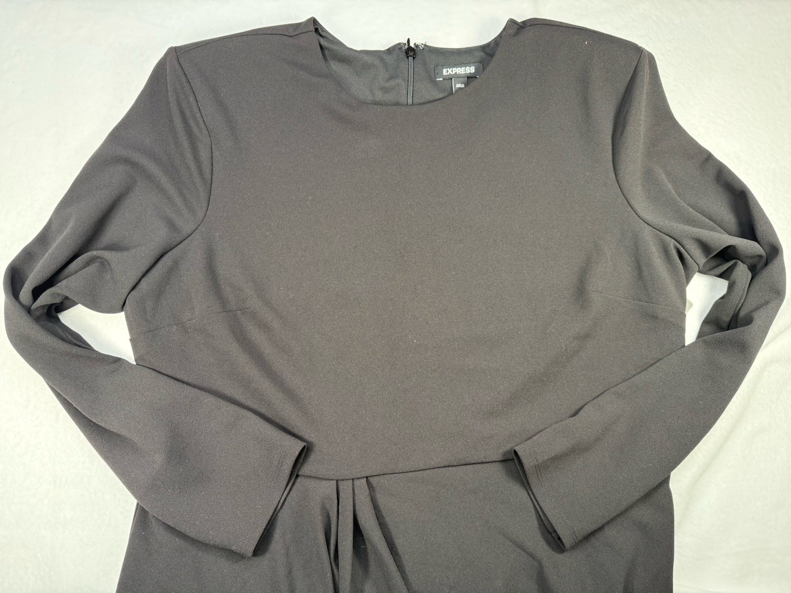 Express Black Long Sleeve Dress Zipper Closure Blended Fabric Size XL
