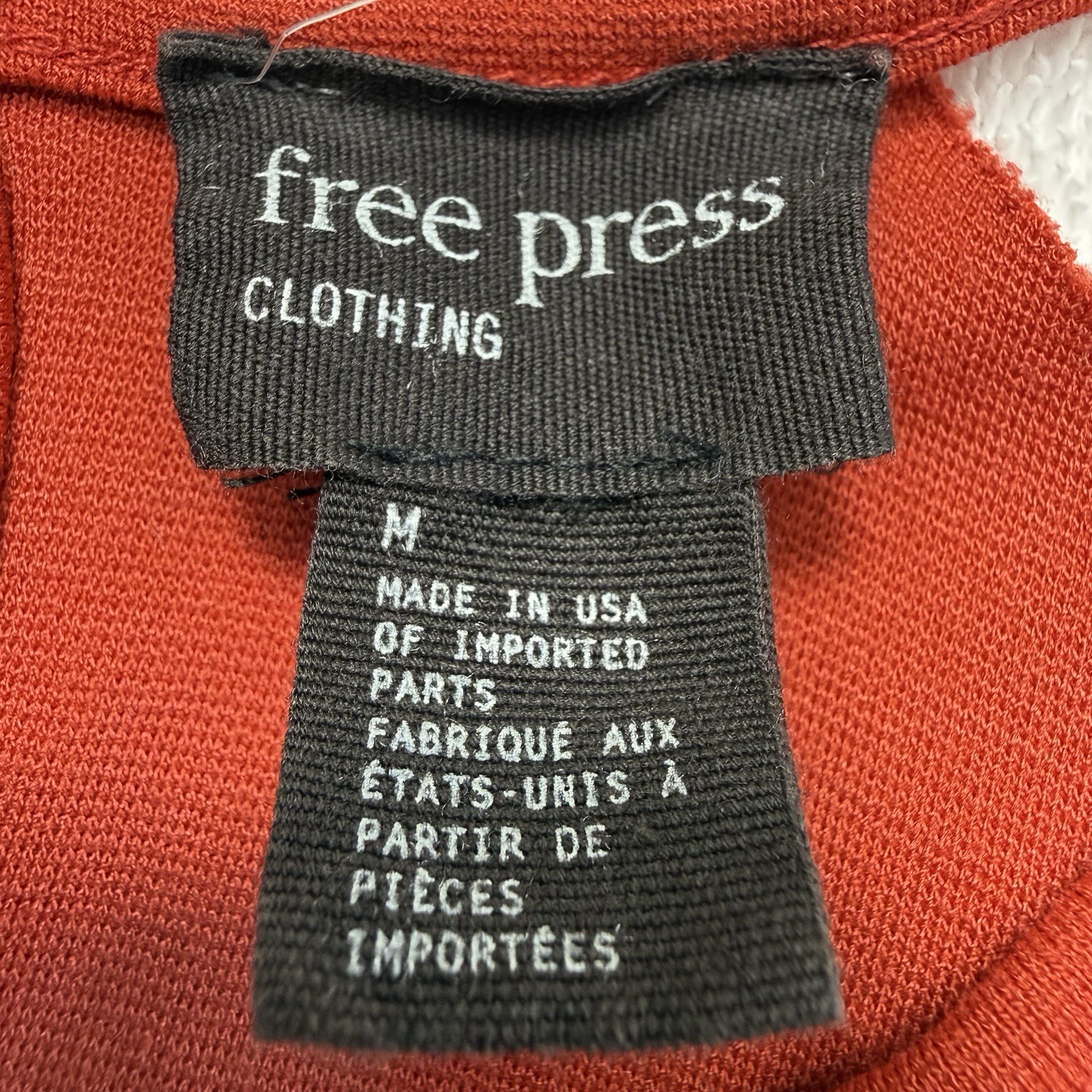 Free Press Clothing Scalloped Edge Keyhole Neckline Orange Women’s Size Medium