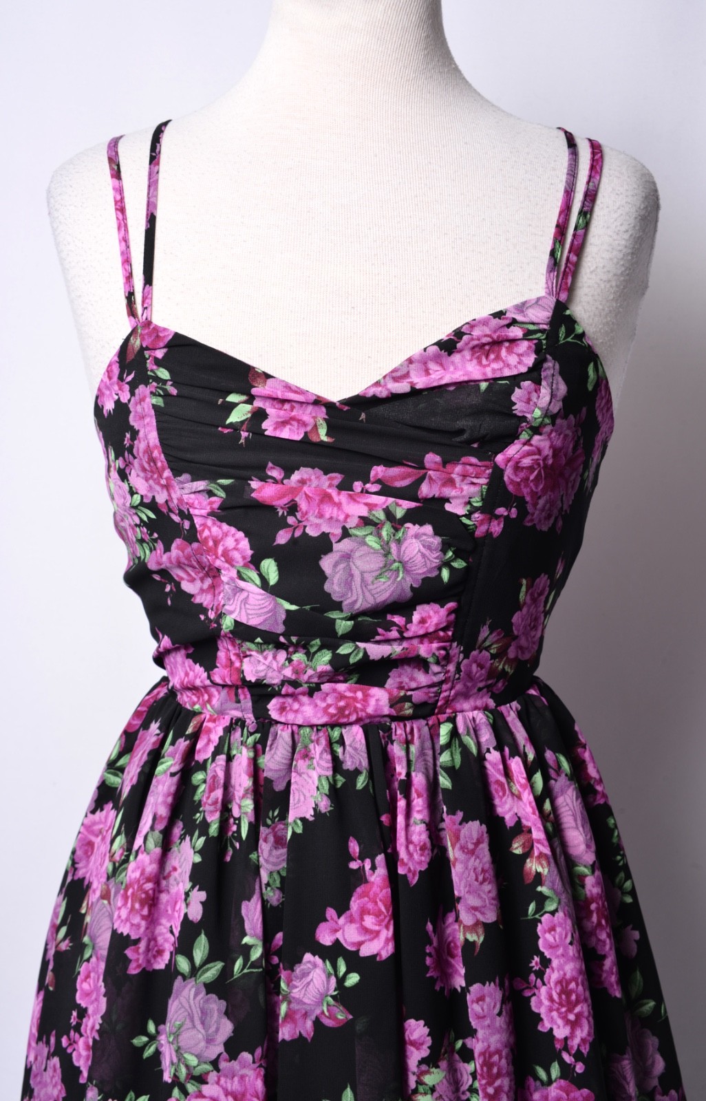 UNIQUE VINTAGE BLACK & PURPLE FLORAL REED SWING DRESS – NEW – REG AND PLUS SIZES