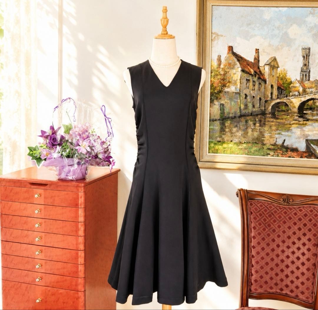 Christian Dior Dress Cotton/Nylon/Elastane Size:FR 40 Navy good condition SK1819