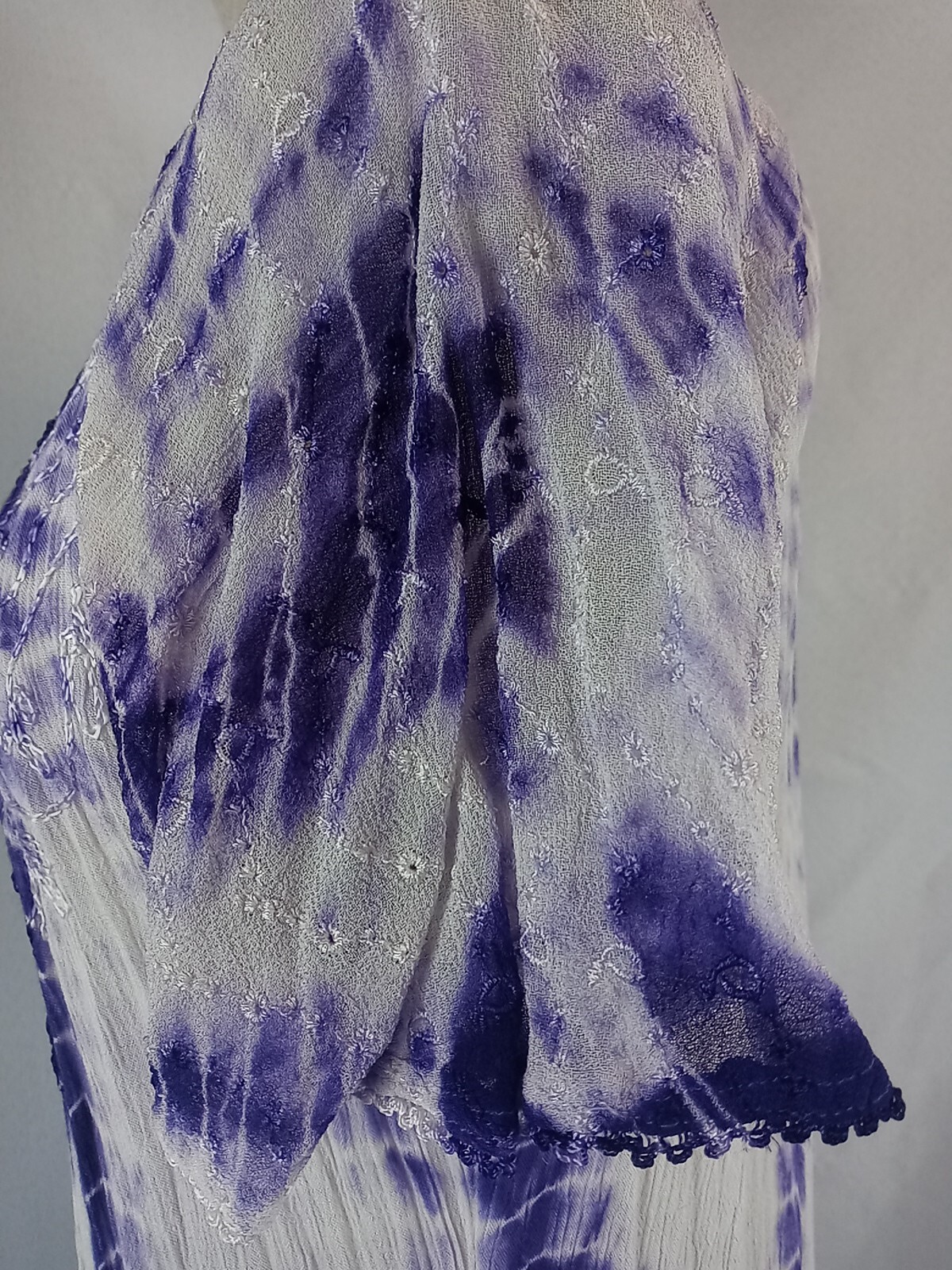 VTG Ocean Breeze Dress Womens Regular Free Size Purple Tie Dye Boho Hippie Dress