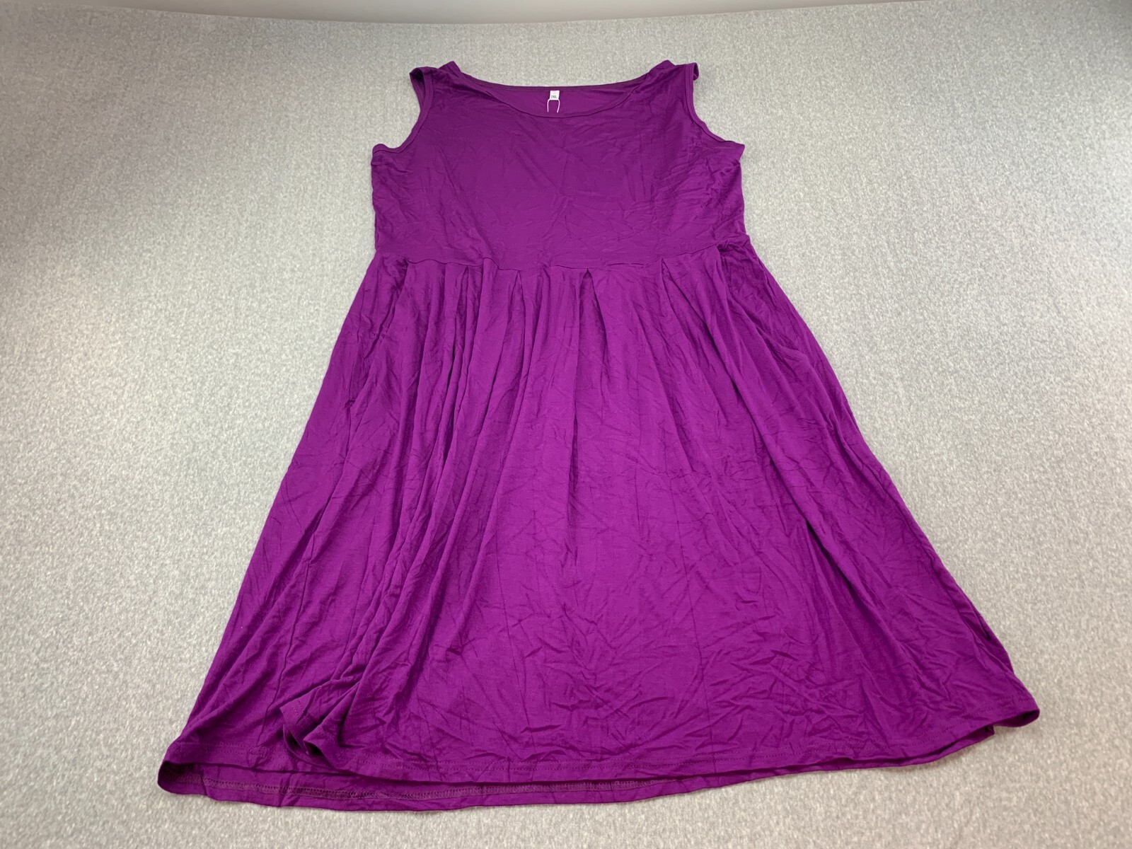 Auselily Sleeveless Midi Dress Womens Size 2XL Purple Stretch Comfy Pockets