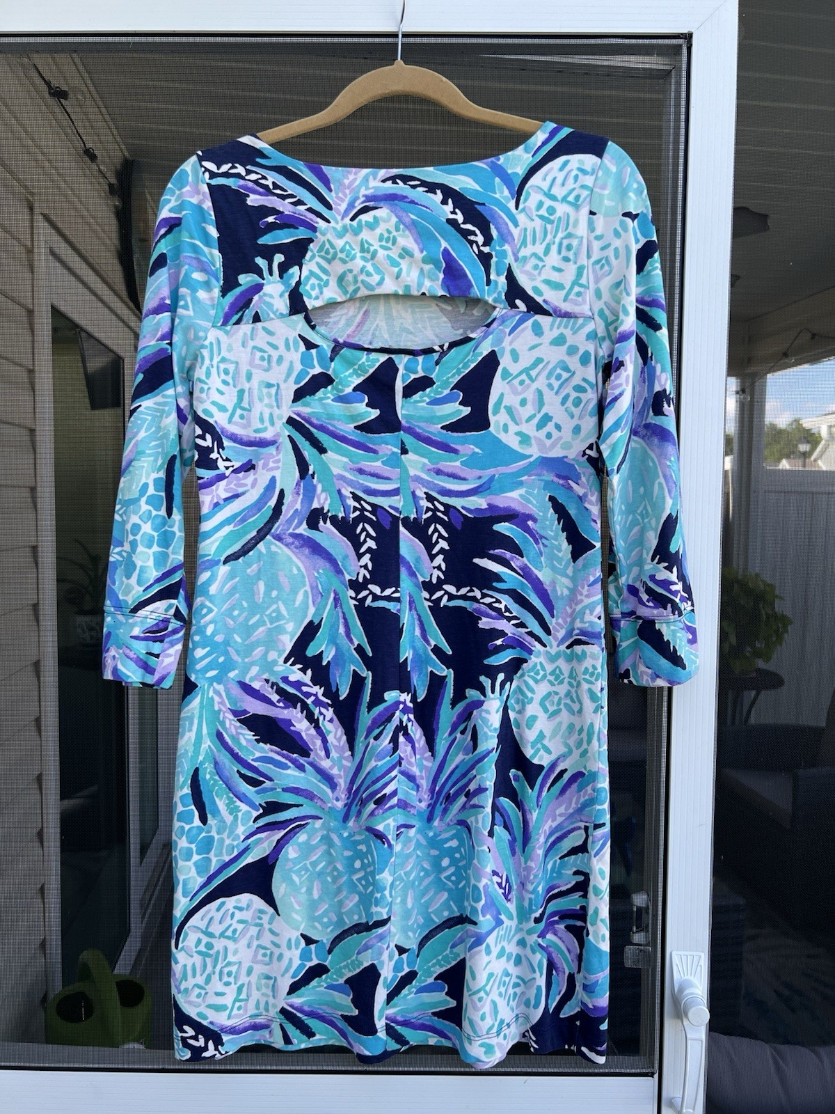 Lilly Pulitzer Hollee Shift Dress Alotta Colada Size Medium Women Blue Purple