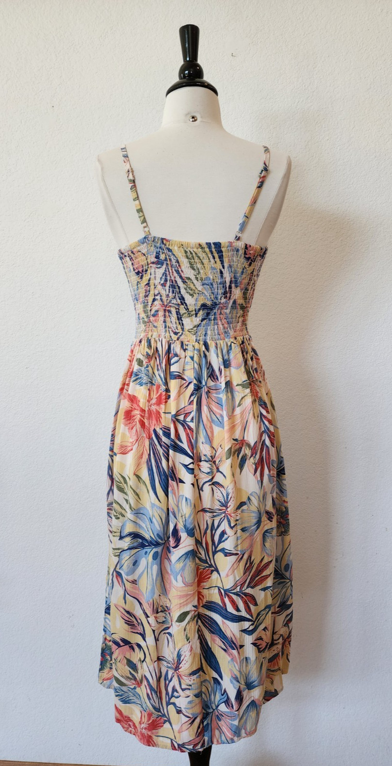 New Anthro Midi Dress Size Small Yellow Floral Coquette Brunch Boho Wedding