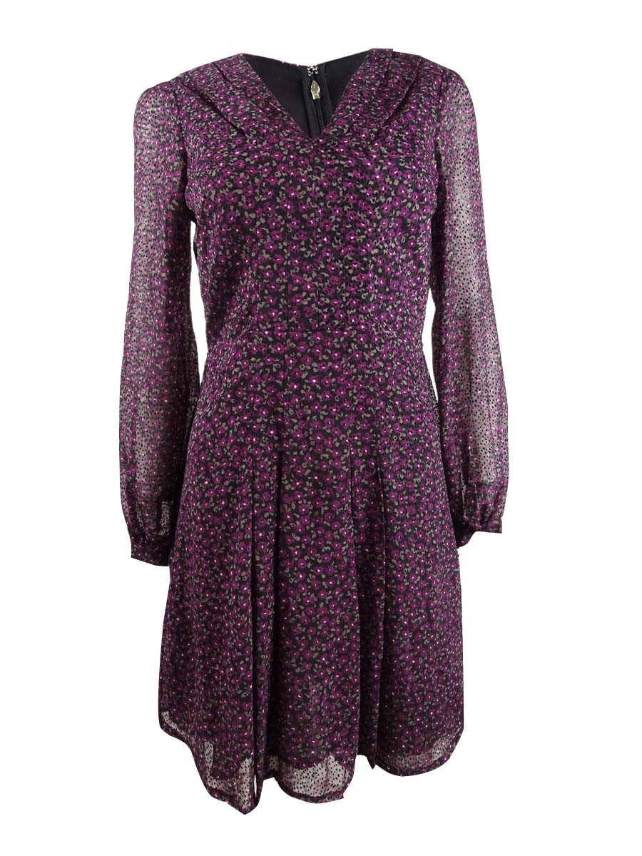 Tommy Hilfiger Women’s Flocked Floral Chiffon Dress