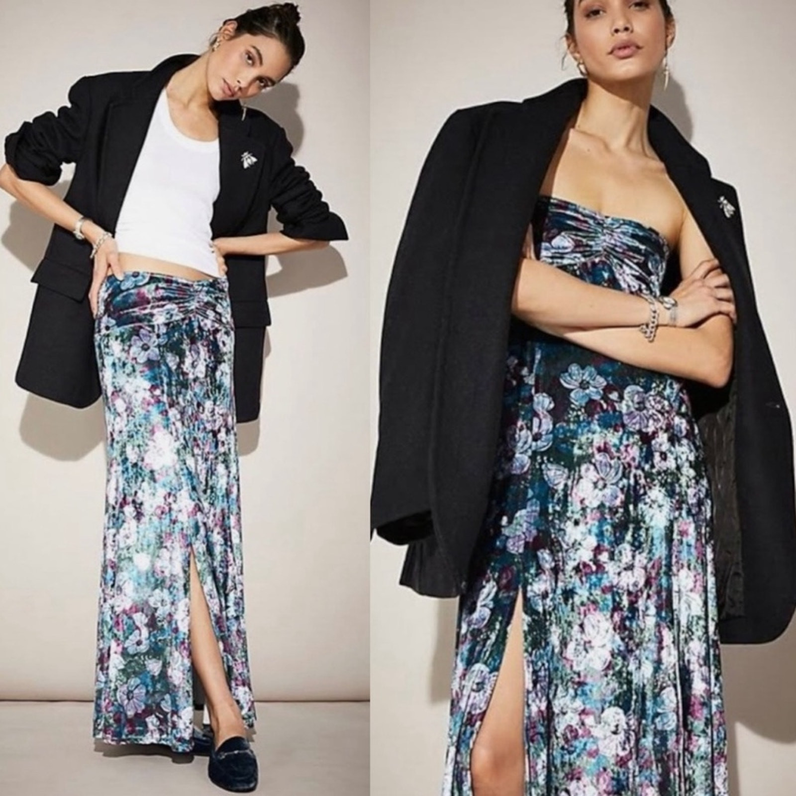 Free People Carpe Diem Convertible Maxi Skirt in Sea Glass XS NEW Mermaid Fairy
