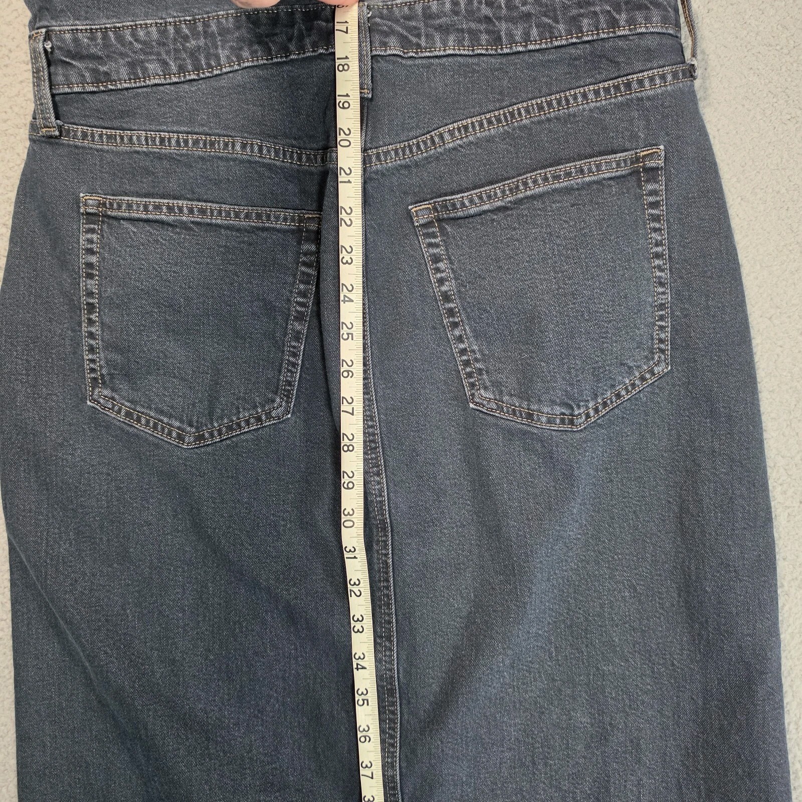 Universal Thread Denim Maxi Dress Womens 12 Blue Button Zip Slit Boho Western