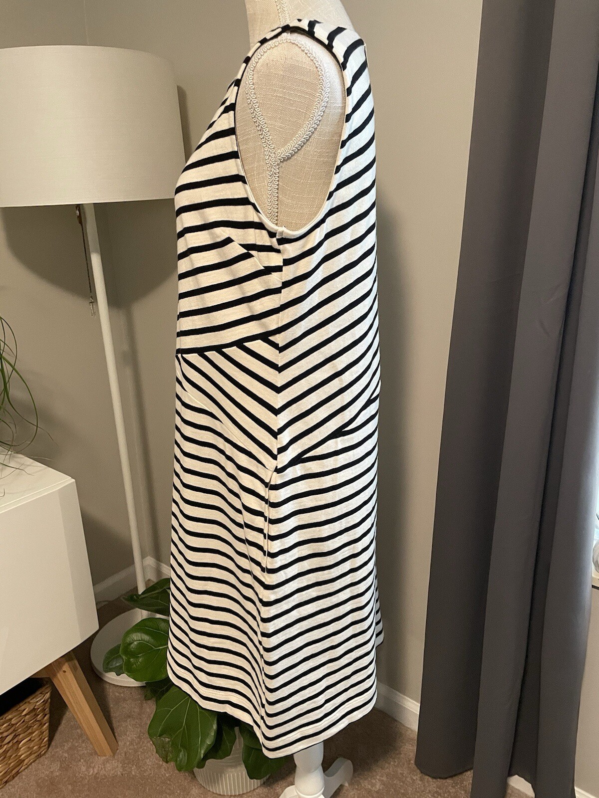 NWT! Talbots Petites Classic Striped Sleevless Sheath 100% Cotton Dress Size MP