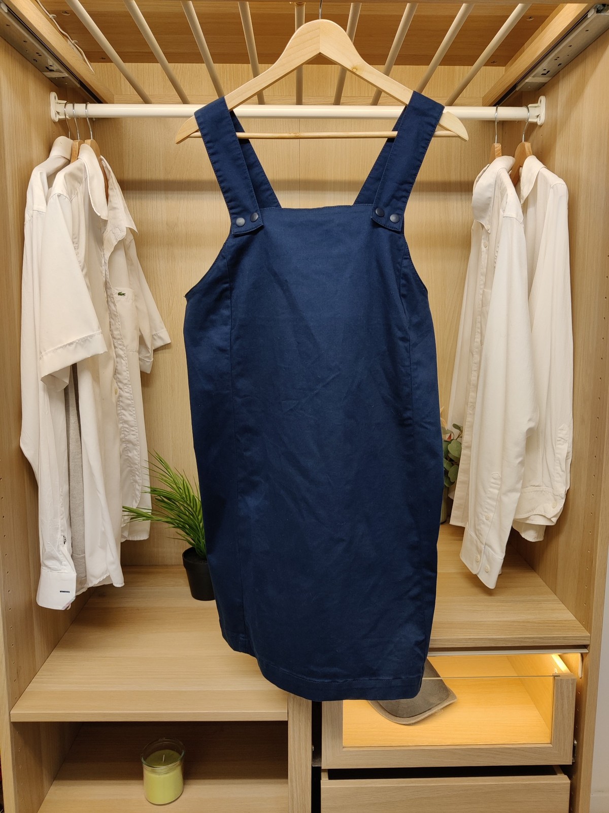 OLIVER BONAS DRESS UK 12 NAVY PINAFORE MINI CASUAL SLEEVELESS DUNGAREE WOMENS