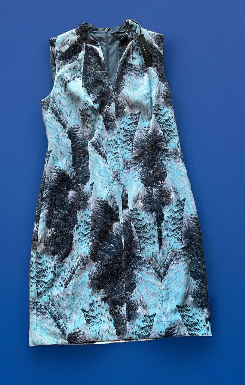 T Tahari Velvet Aberdeena Dress Sleeveless Stand-Up Collar Lined Sz 12 NWT $148