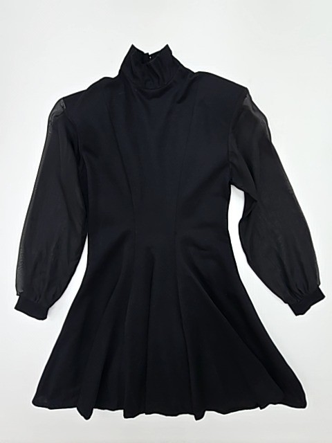 Girls Black A-Line Puff Sleeve Dress Size Regular Large Pullover Casual