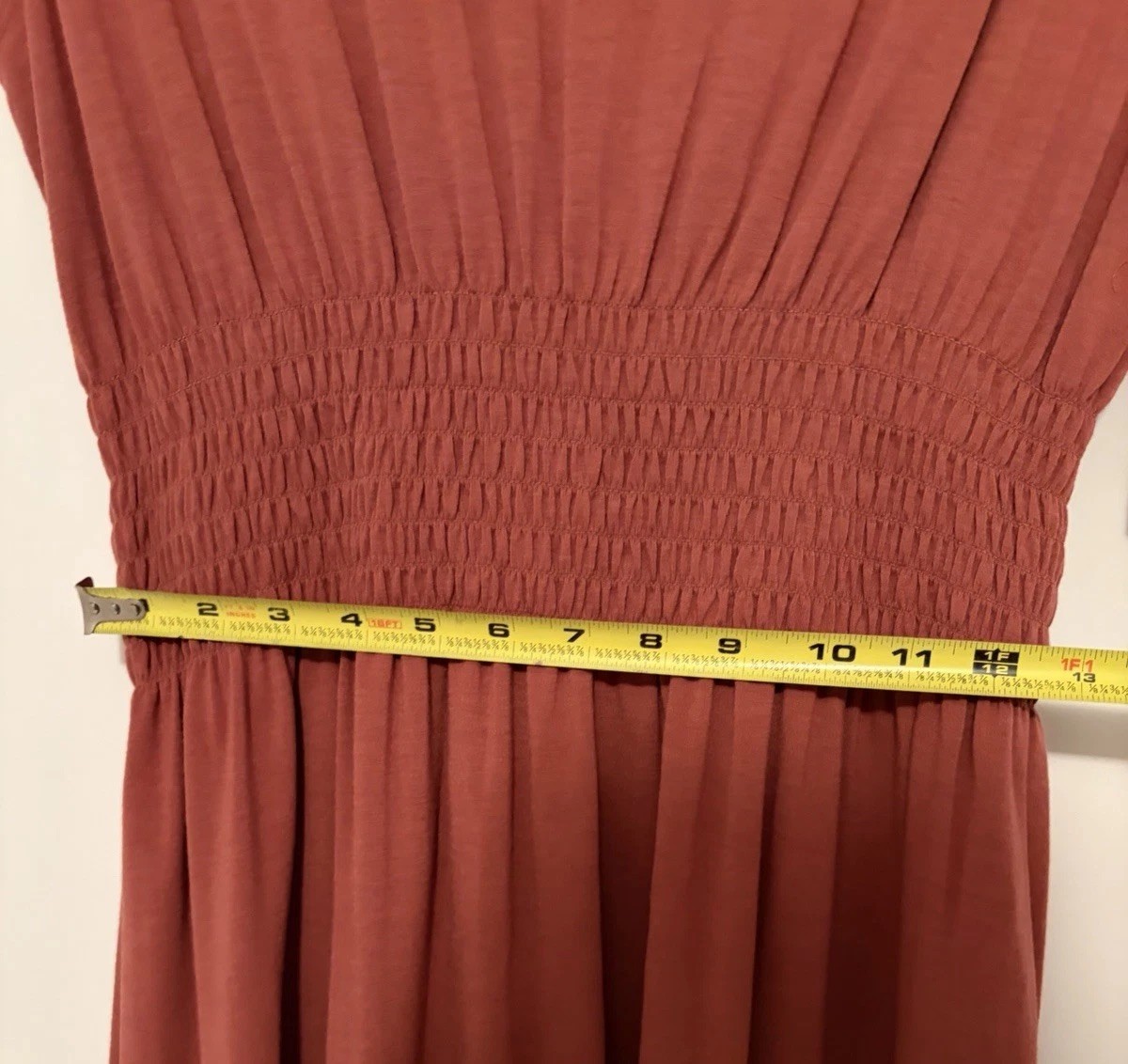 Mossimo Solid V-Neck Sleeveless Boho Smocked Waist Midi Dress Size XL NEW