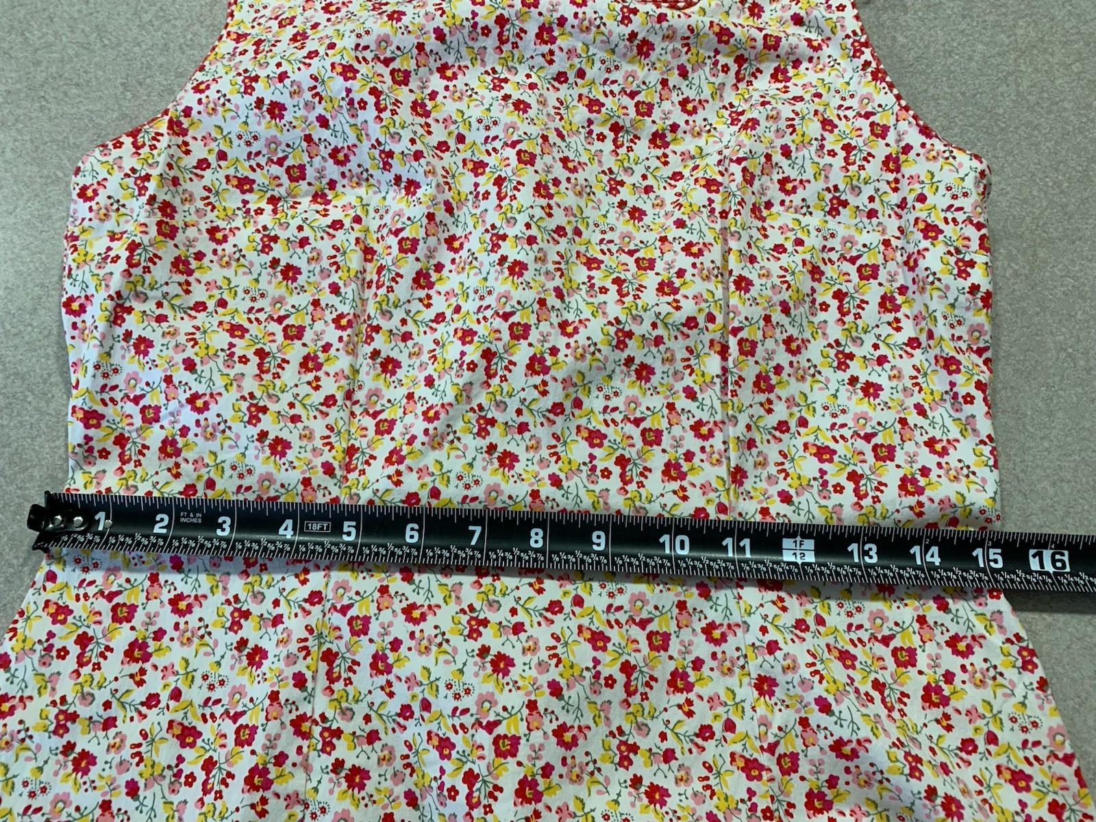 Amanda Smith Shift Dress 8 Floral Sleeveless Retro Cotton Red Pink Yellow White