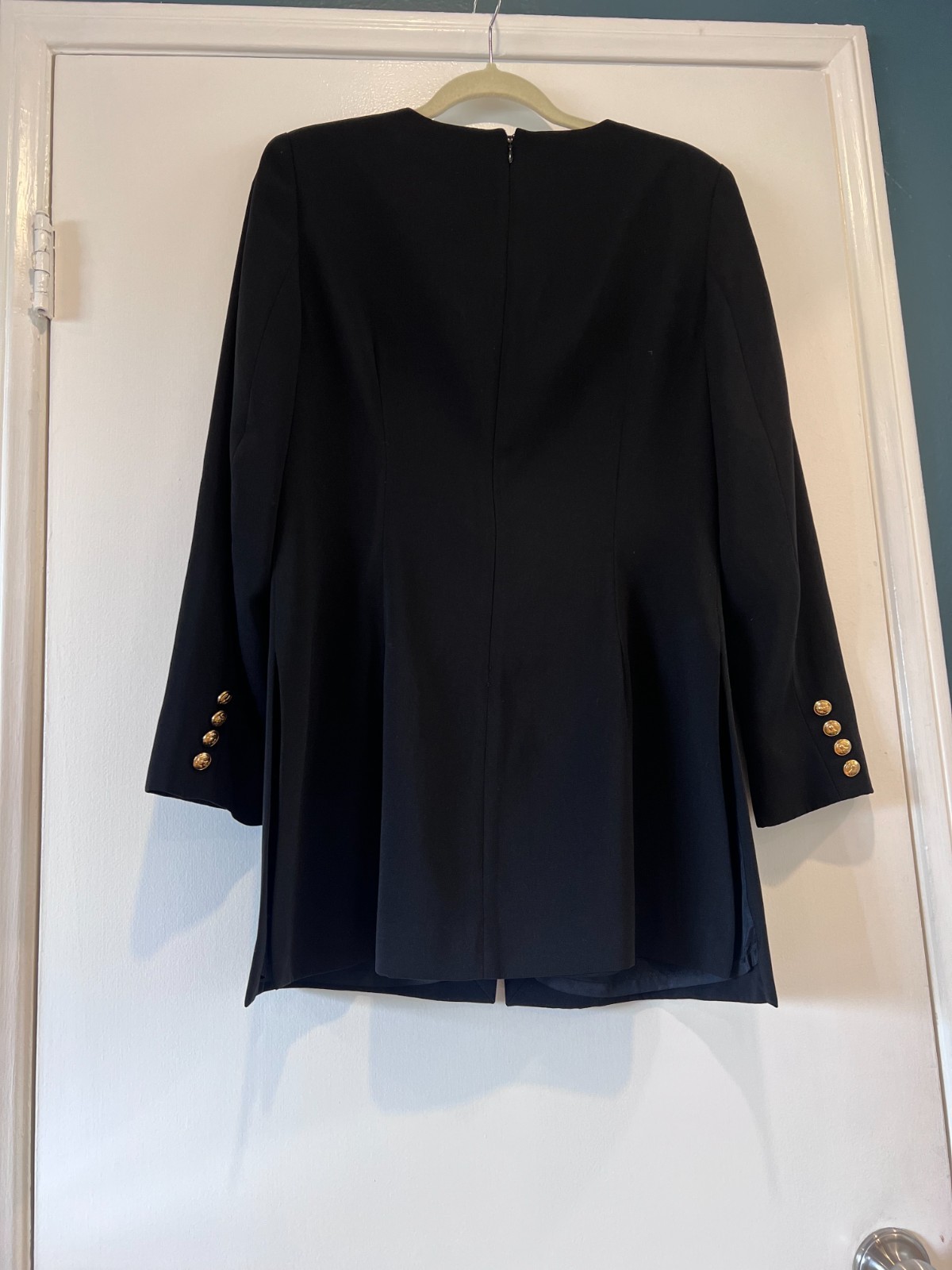 VTG Neiman Marcus Black Tunic Jacket Size 10 90s Y2K Structured Minimalist Blaze