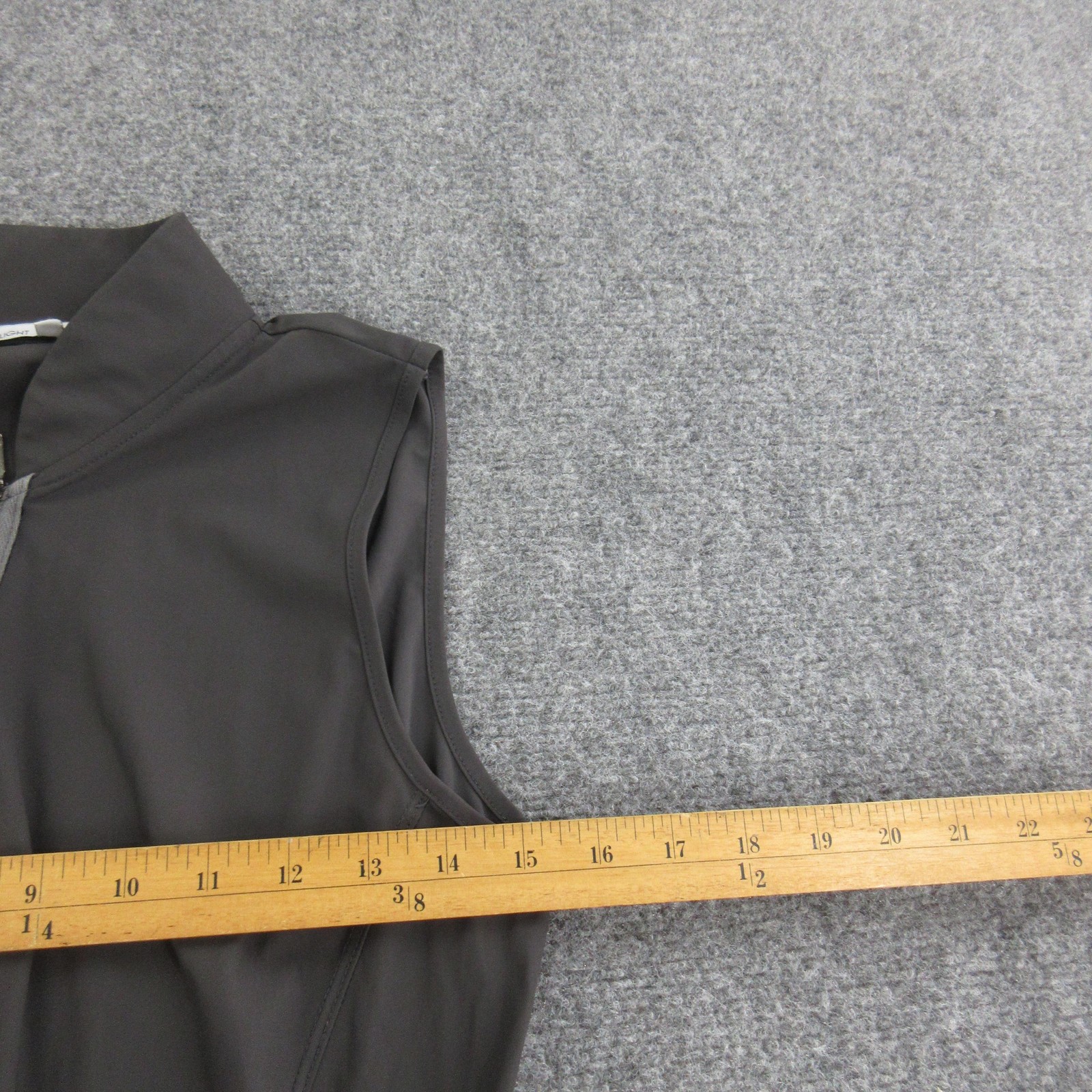 Sun Light Dress Womens 2 Gray Sleeveless Zip Front Long Swing Trapeze High Neck