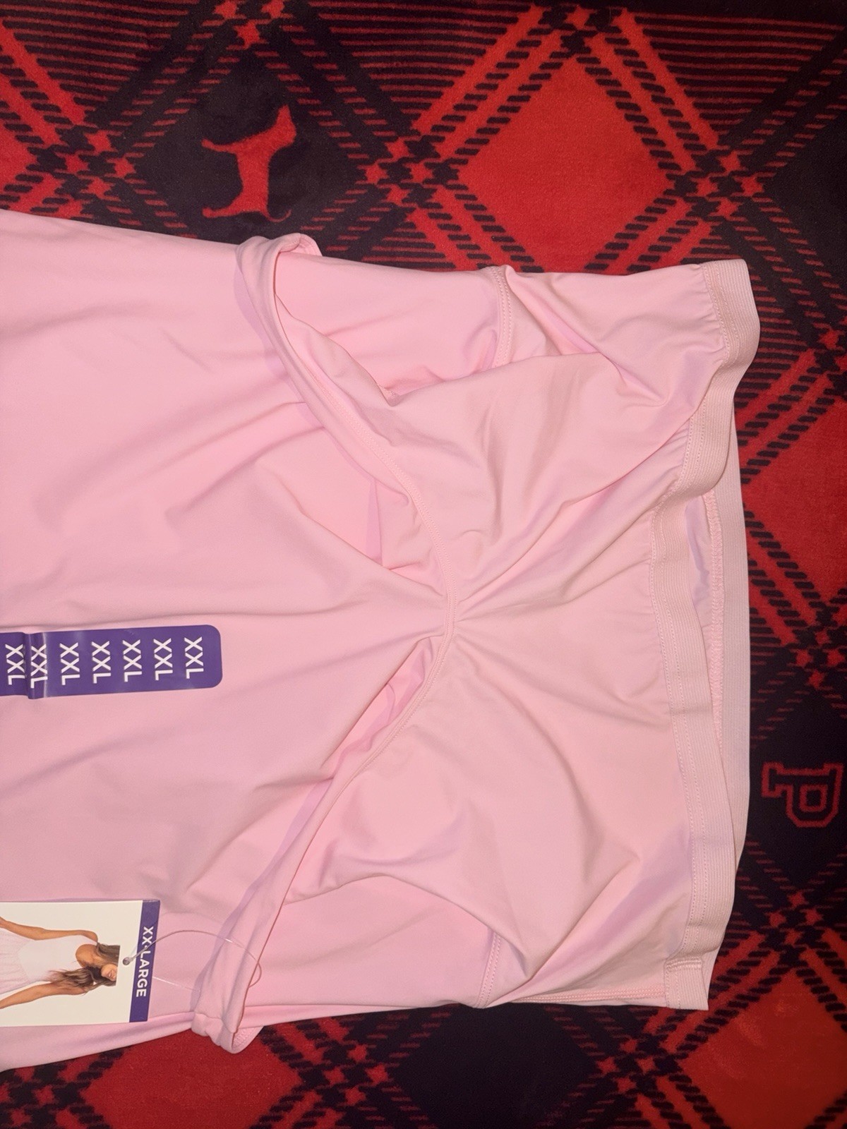Spalding Fit & Flare Dress Pink XX-Large Sleeveless V-Neck Short