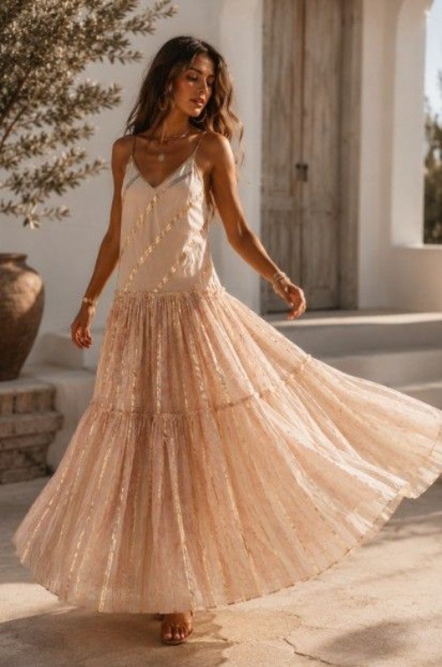 Miss June Paris Womens Maxi Dress Ethereal Iridescent Fairy Whimsical Metallic