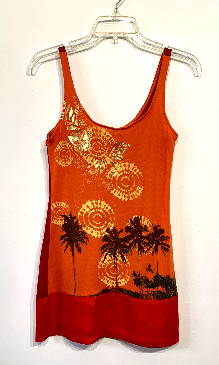 Women’s Express Two Toned dreamweight Metallic Print Mini Tank Dress ~ XS
