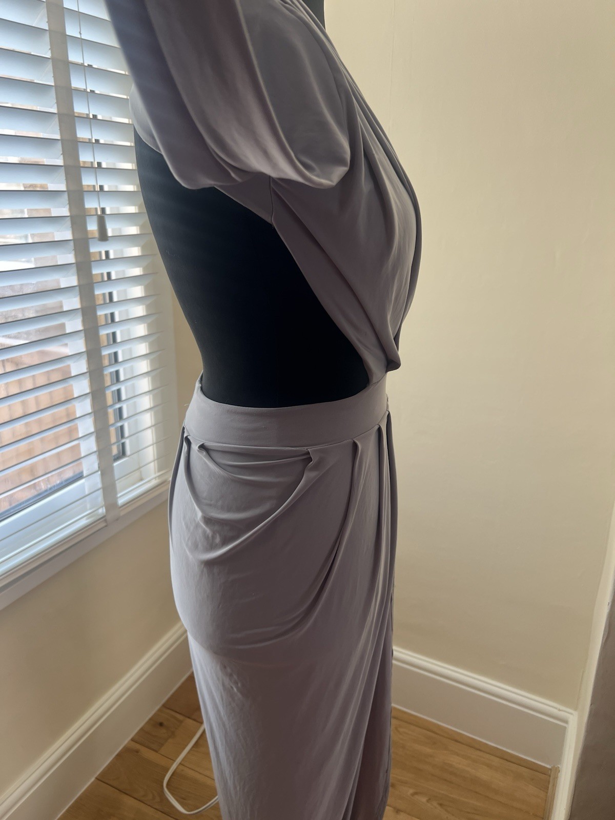 Grey Sexy Backless Party Open Slit Dress
