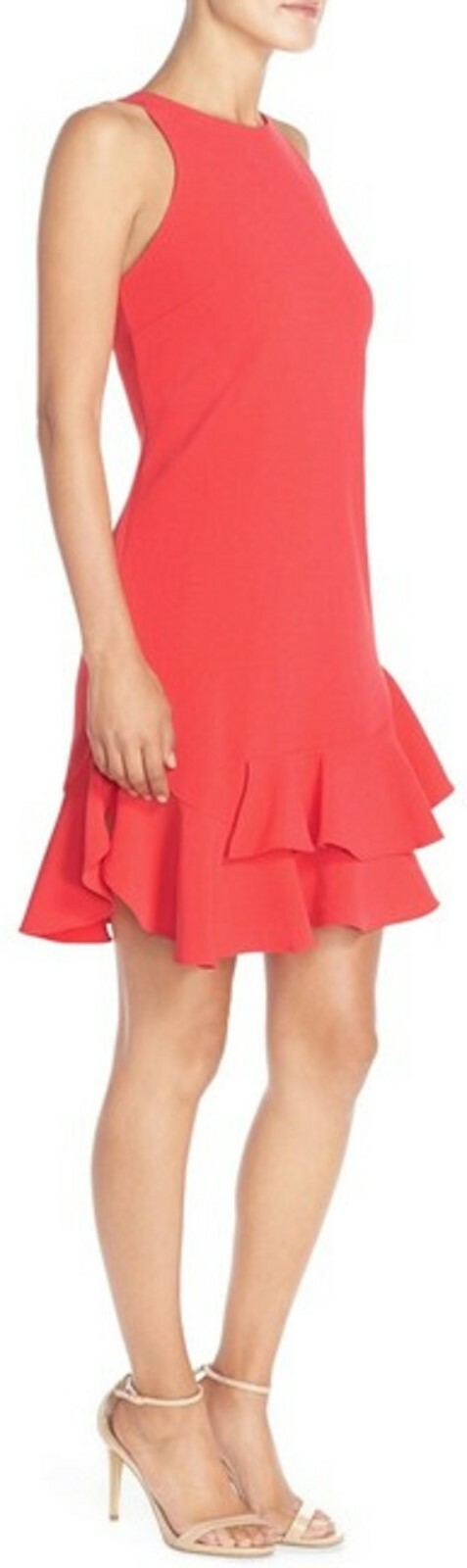 Chelsea28 CORAL SPICE Tiered Ruffle Hem Dress Sz 14 — $148 now $55.99 (63% OFF)