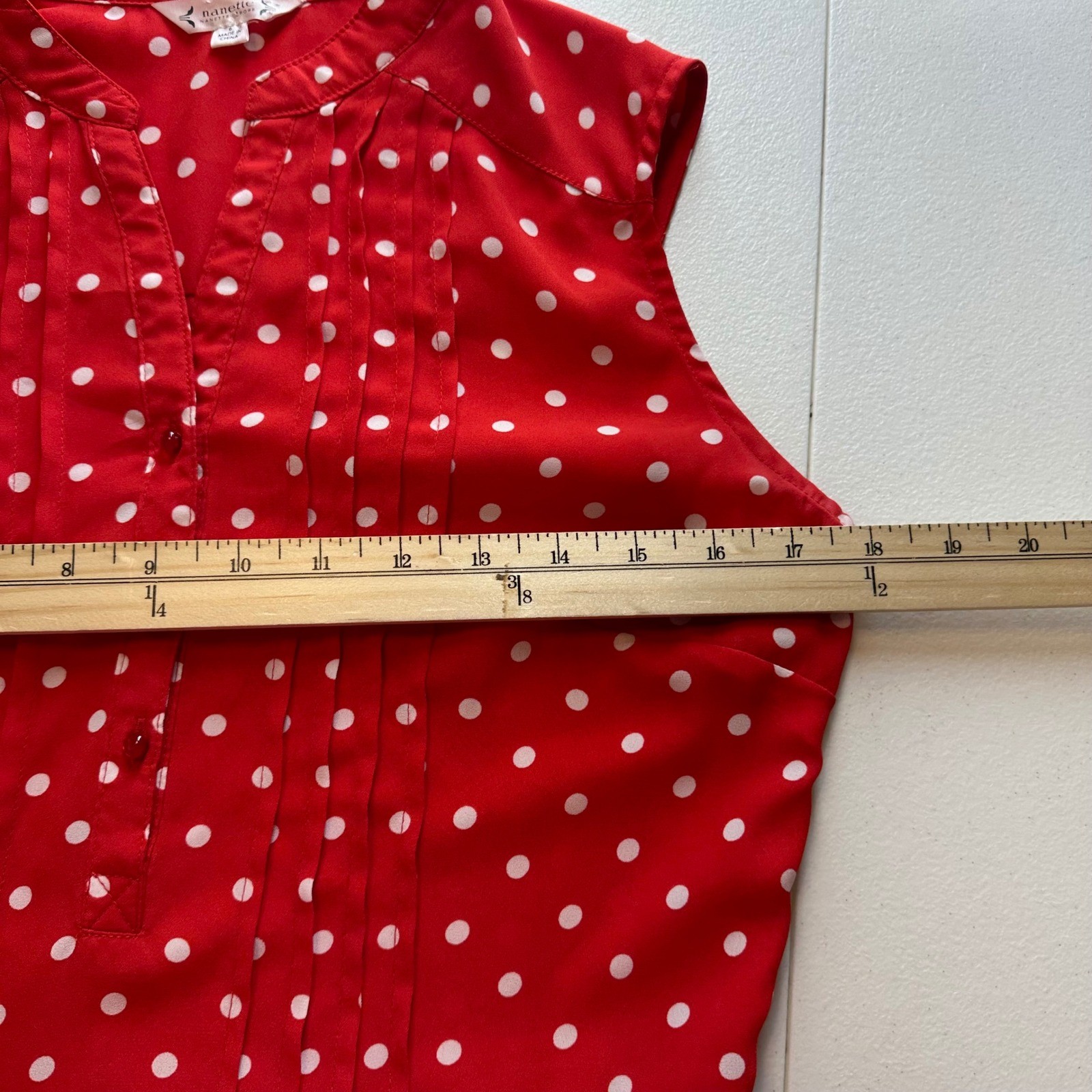 Nanette Lepore Red Polka Dot Dress Size 6 Retro Vintage Style Midi