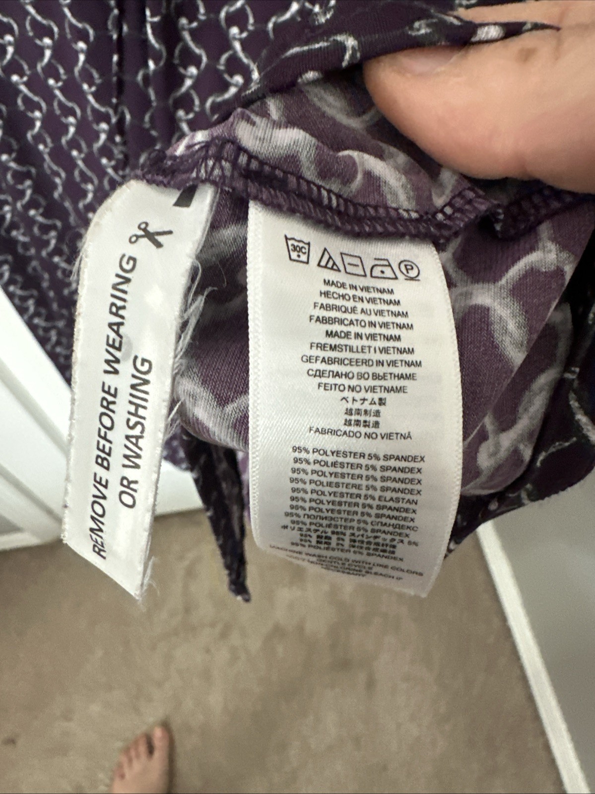 Michael Kors Women’s Midi Collard Dress Silver Chain Print Purple Long Sleeve-M