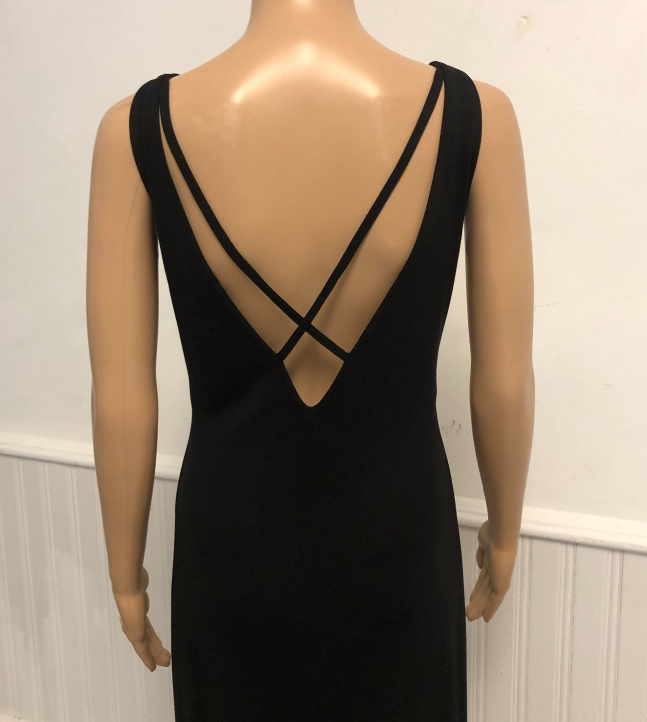 Lauren Ralph Lauren Elegant Maxi Dress Sz M Jersey Knit Sleeveless V-Back