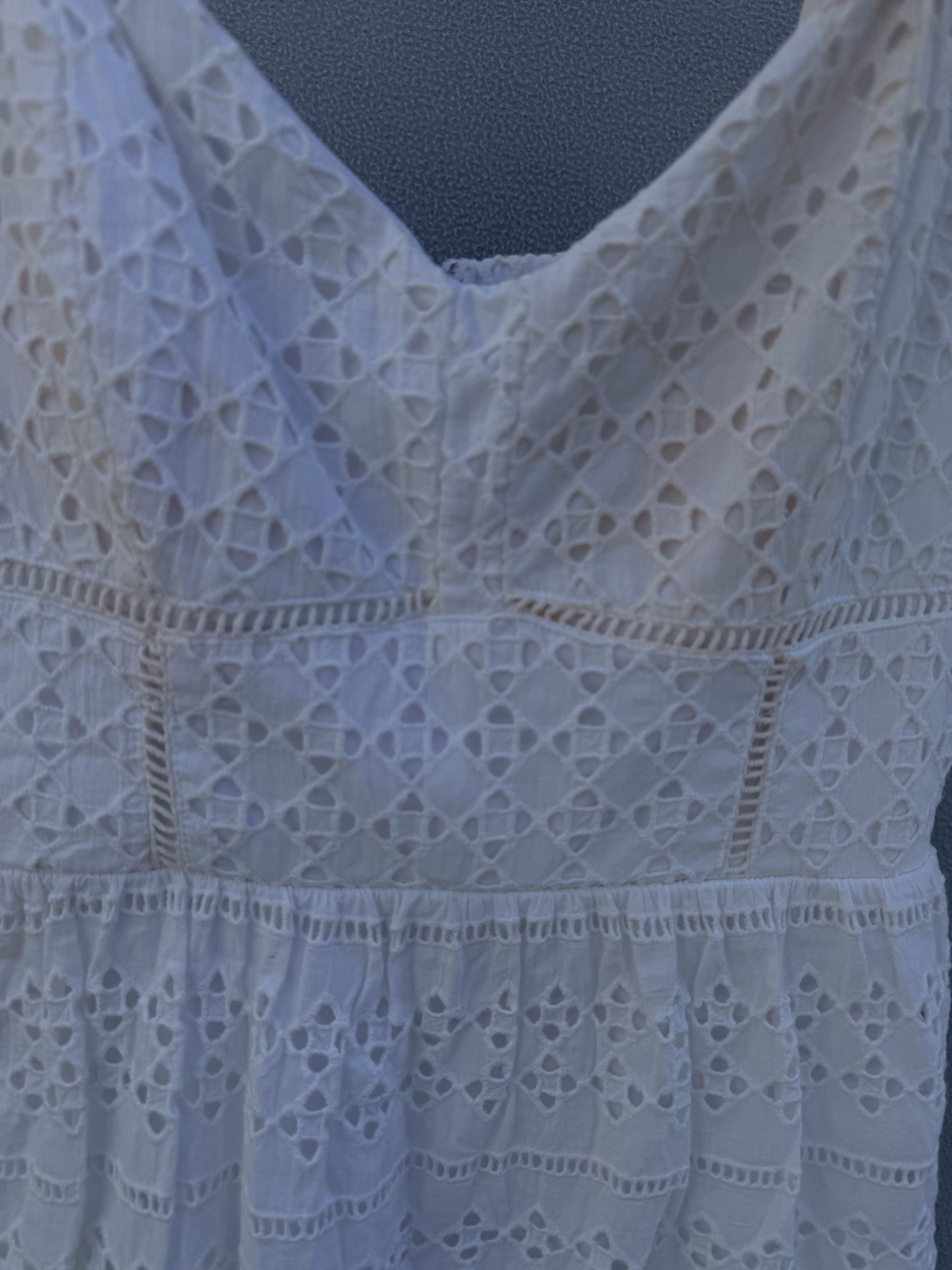 Three Pink Hearts Trixxi White Eyelet Mini Dress Size 11 Cotton Sundress Boho