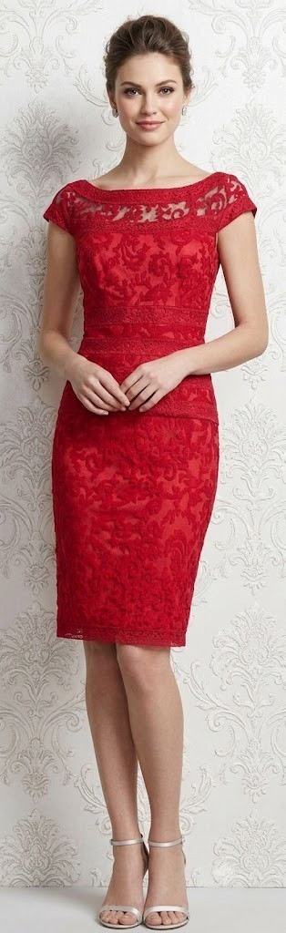 NWT TADASHI SHOJI Filigree Embroidered Sheath in Flame Red Dress 12