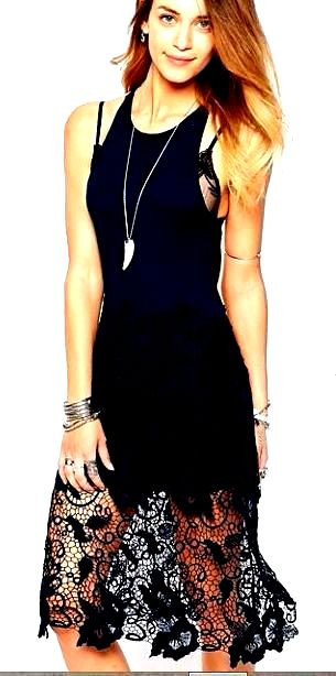 FREE PEOPLE Anthropologie ‘Nora’ Crochet Lace Racer-back Dress Sz.XS NWT $128