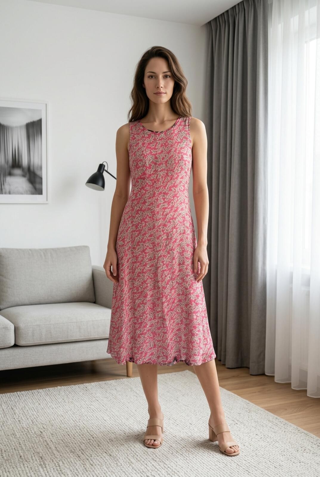 Sag Harbor Reversible Floral Pink Multicolor Dress