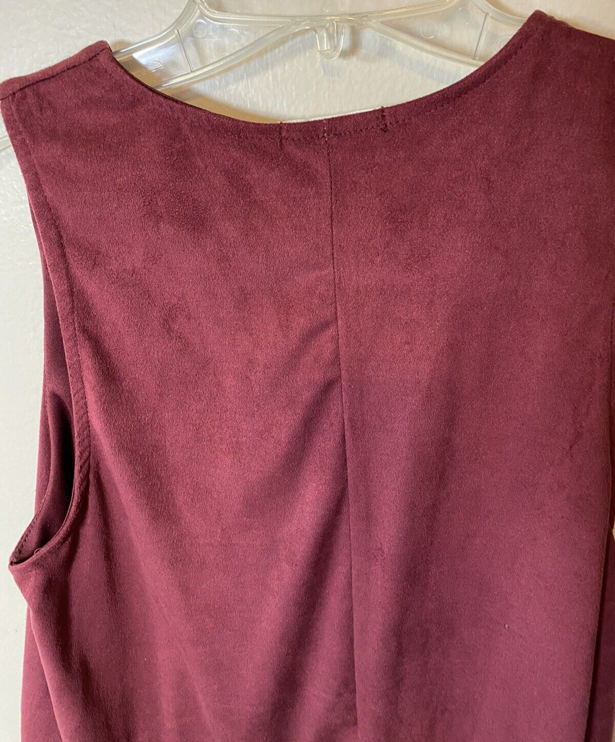 Mod Ref Dress Large Womens Burgundy Red Shift Sexy Sleeveless VNeck Criss Cross