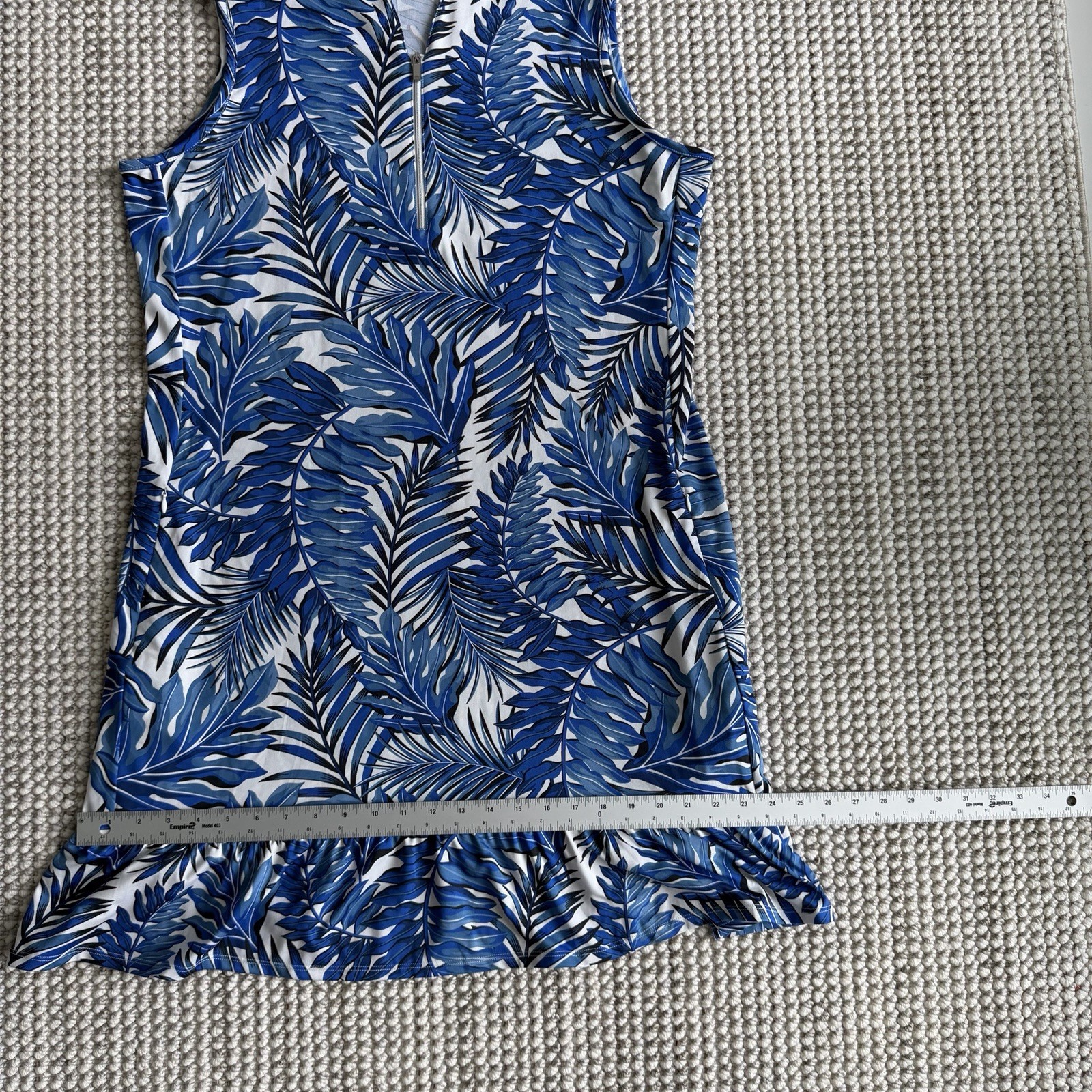 Tail Activewear Blue & White Tropical Floral Sleeveless Golf Dress Women’s XL