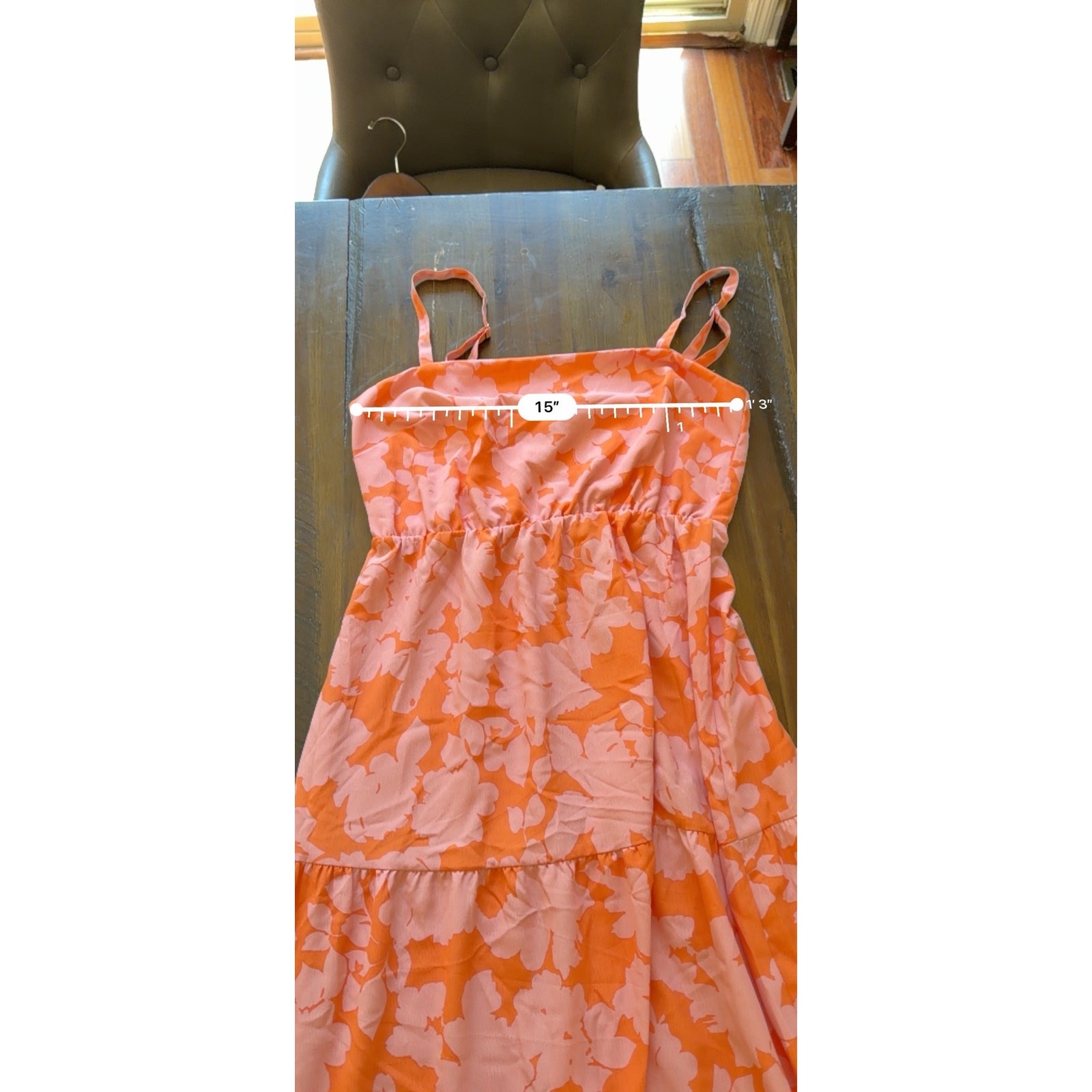 Social Standard by Sanctuary Floral Midi Dress Size Small Coral Pink Sundress