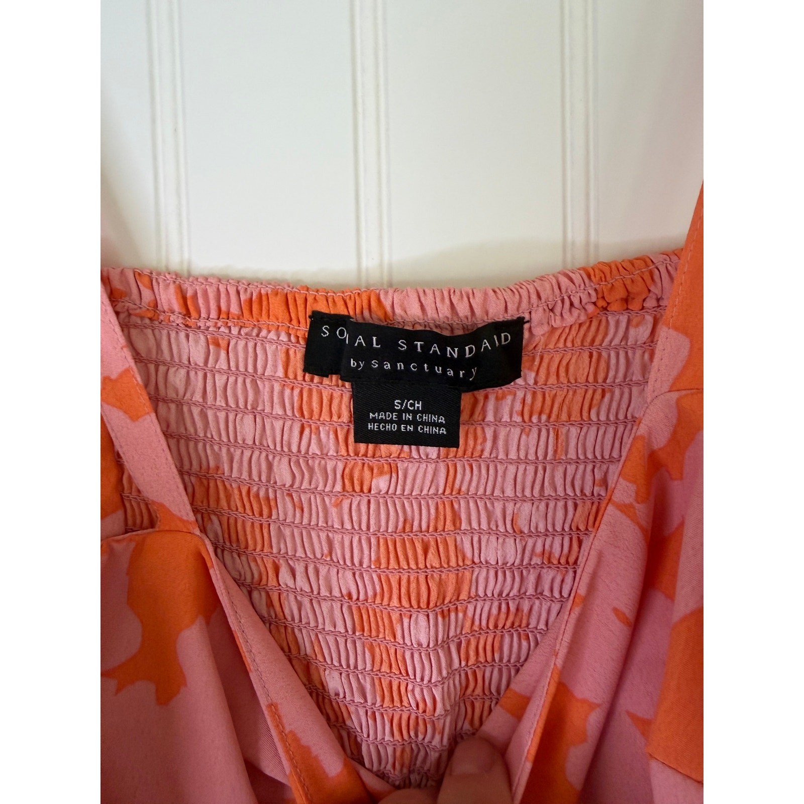 Social Standard by Sanctuary Floral Midi Dress Size Small Coral Pink Sundress