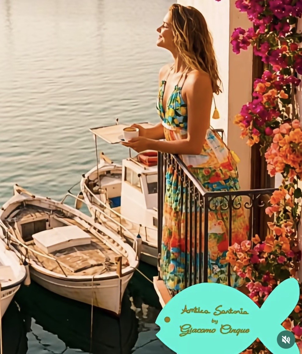 ANTICA SARTORIA 2026 HALTER BACKLESS LEMONS THE SEA & FLOWERS LONG DRESS