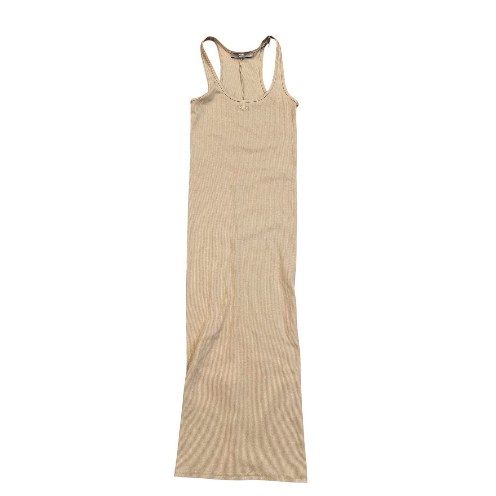 Kith Ribbed Midi Dress Canvas XS NWT Neutral Tank Bodycon Minimal