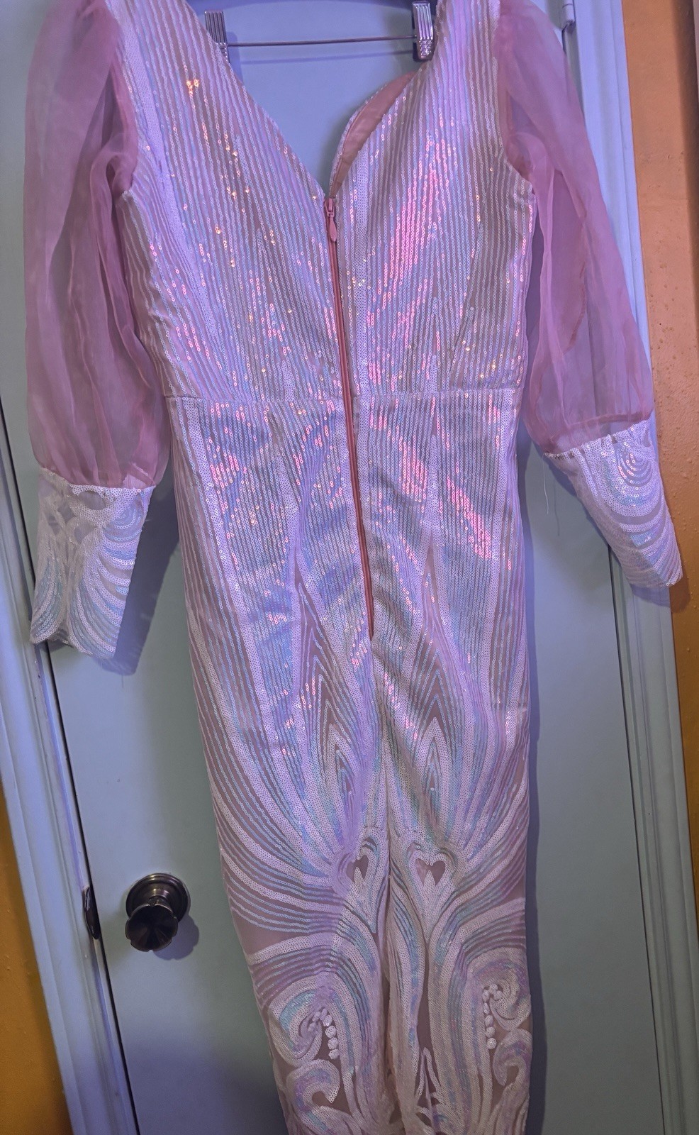 Custom Fairy Core Puff Sleeve Iridescent Mermaid Barbie Core Dress Gown 8 OOAK