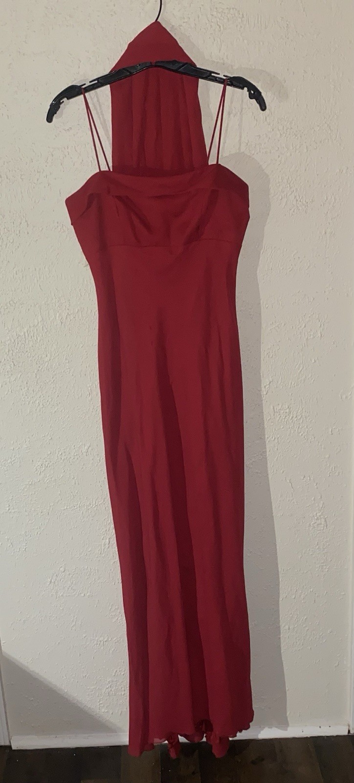 Women’s Red Solid Strappy Sleeveless Long Maxi Dress Size S Regular Blend