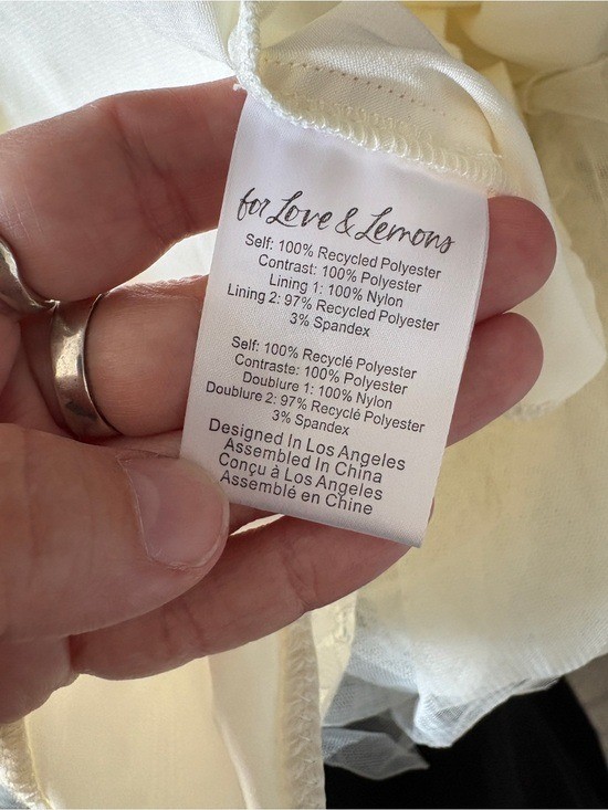 $489 NWT For Love And Lemons “Maxine” Tulle Maxi Dress in Ivory Sz XXS