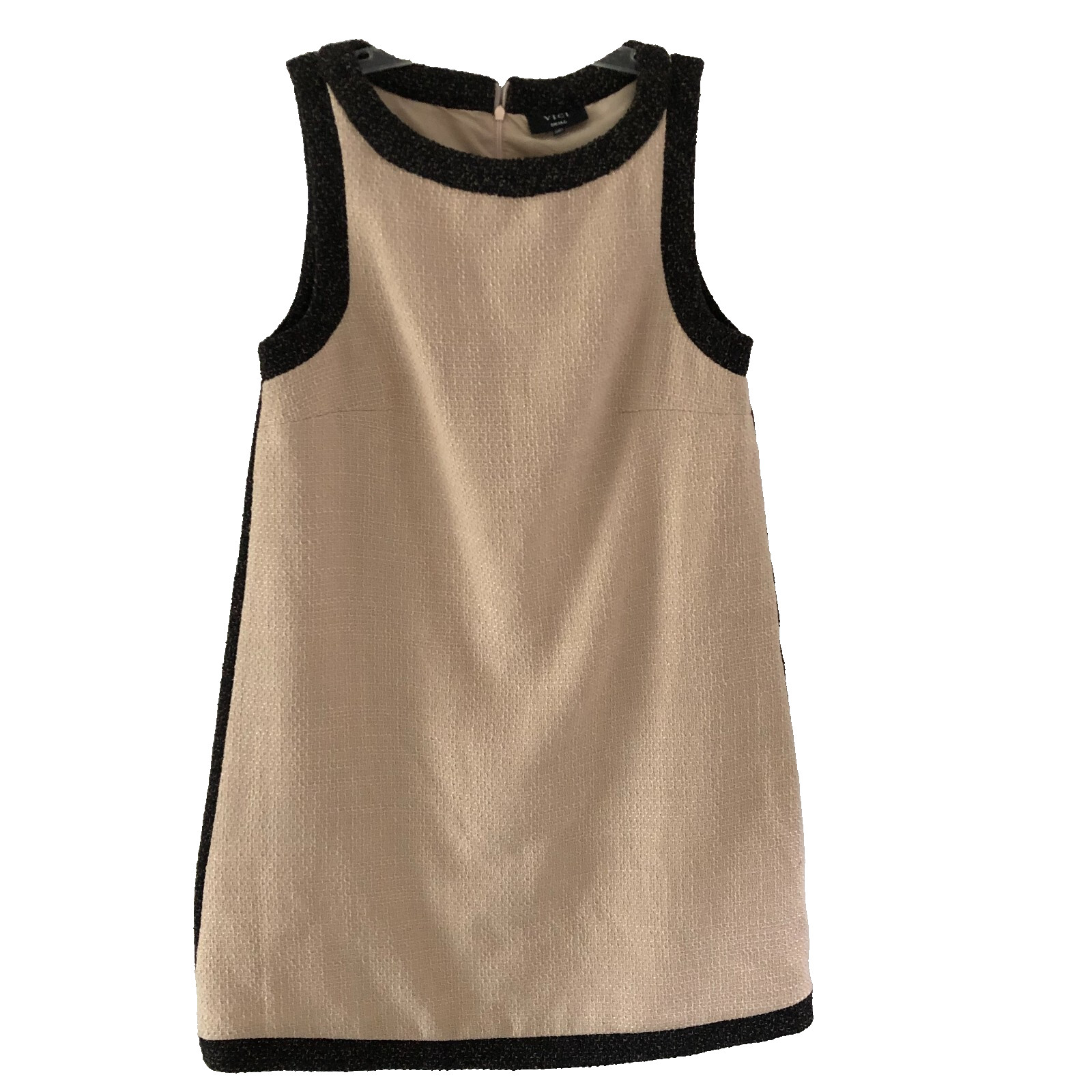 VICI Micah Women’s Shift Mini Dress Size S Cream Beige Sleeveless Casual Party