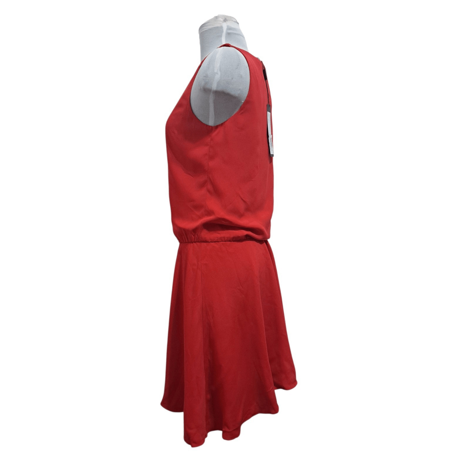 Halston Heritage Silk Blend Bateau Neckline Scarlet Red Medium NWT
