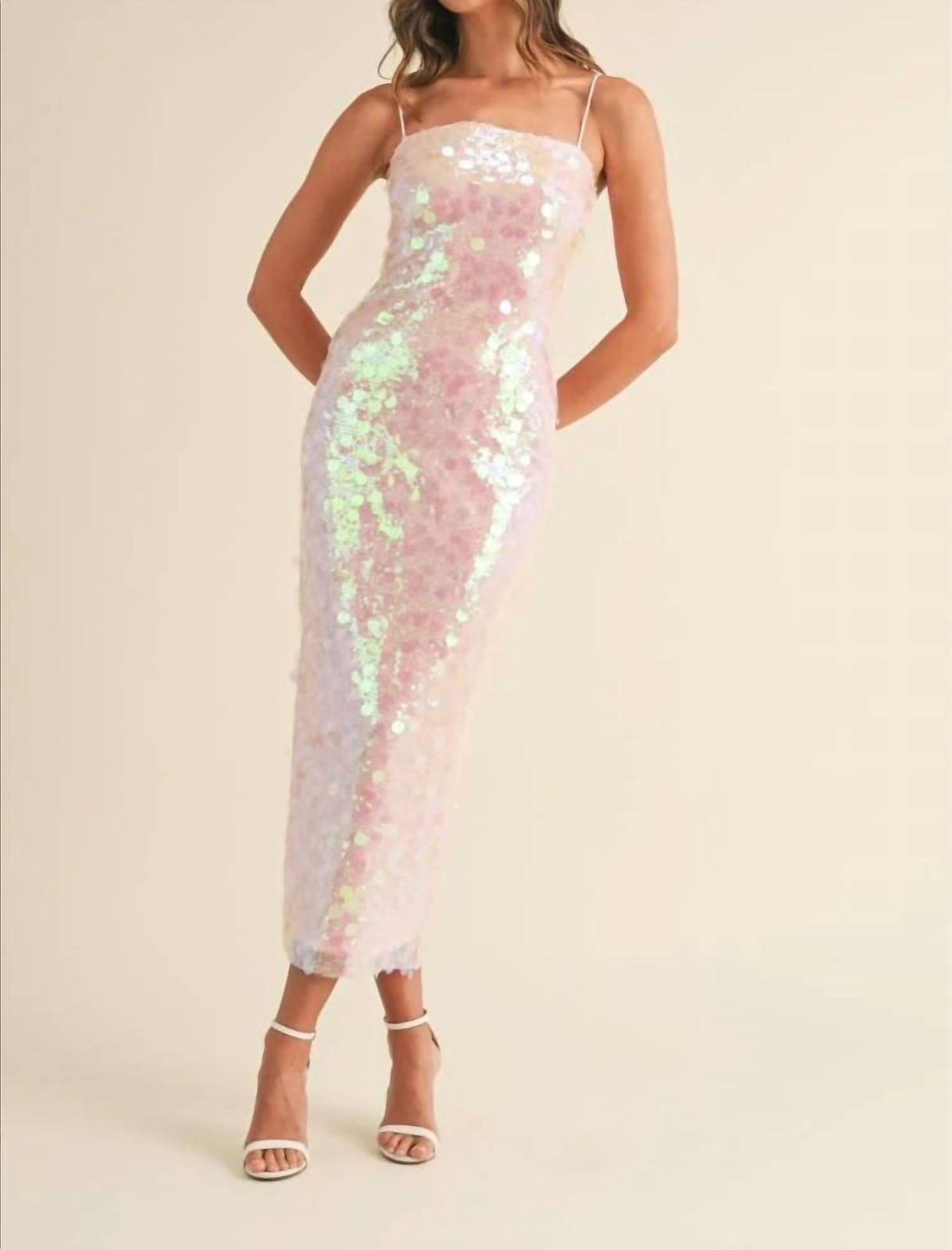 Mable Alicia Large Disc Sequin Maxi Dress Size S