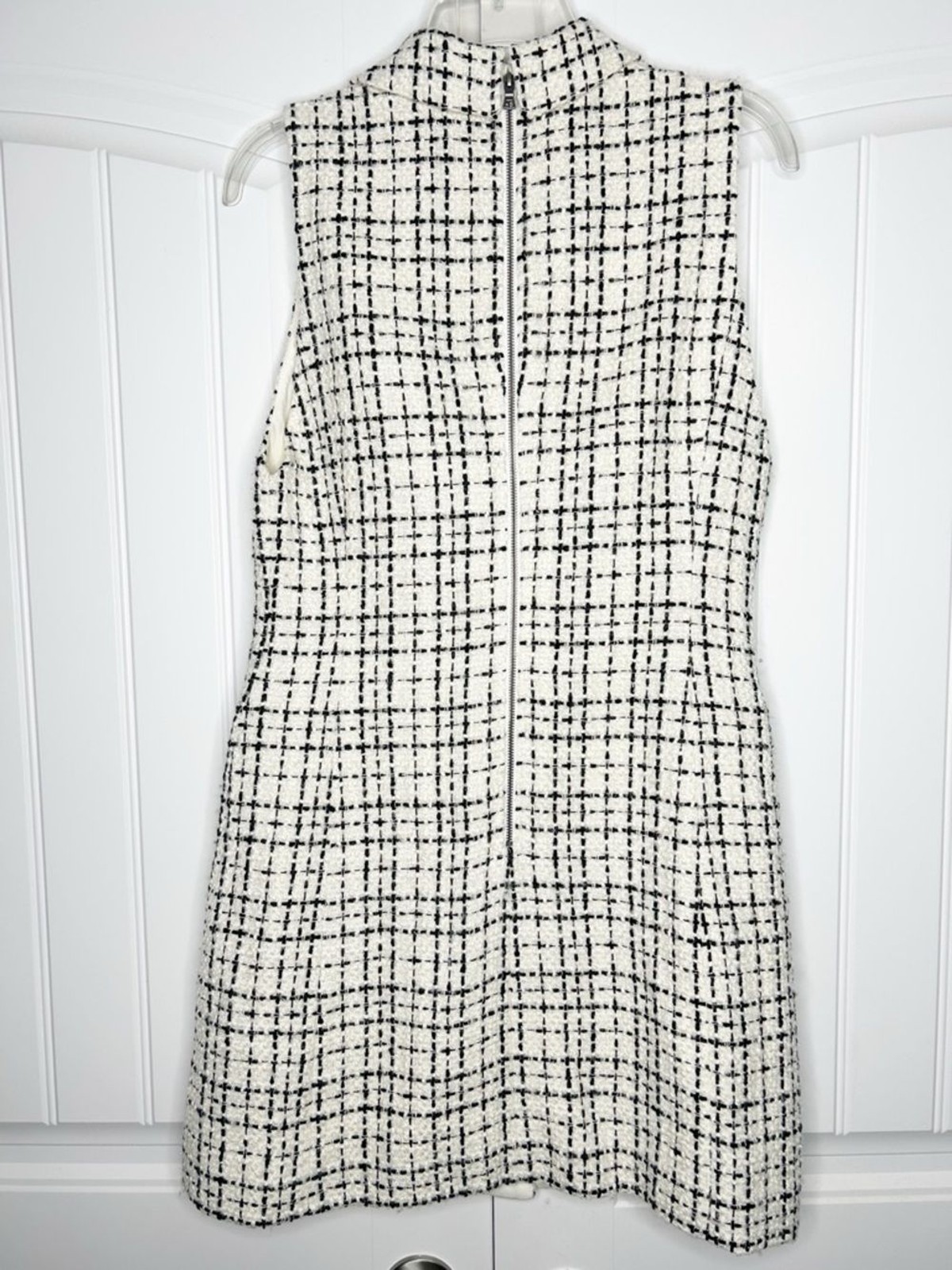 Alice + Olivia Jordy Double Breasted Tweed Tuxedo Mini Sleeveless Dress SIZE 8