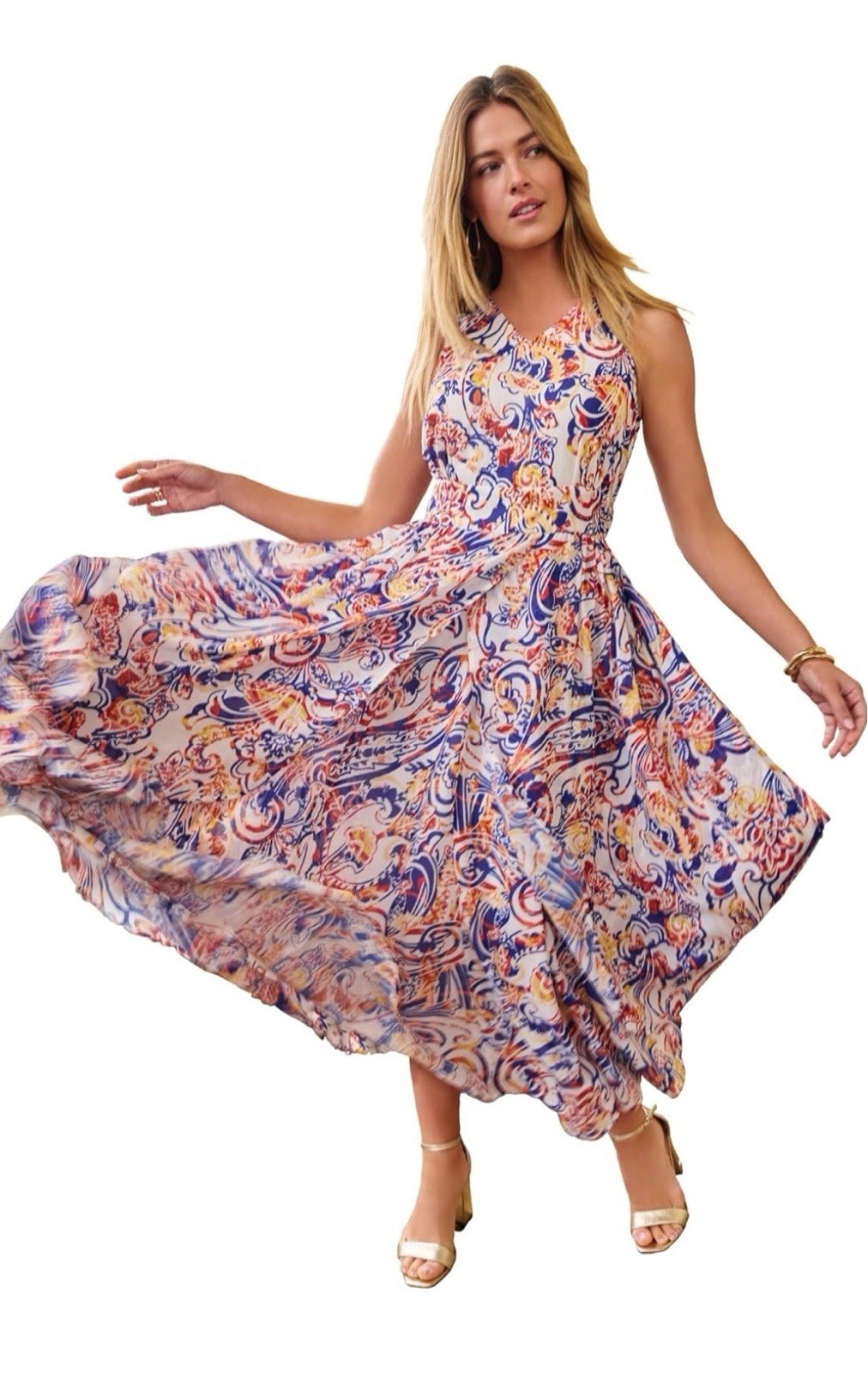Jessica London Multicolor Sleeveless Maxi Dress (READ DESCRIPTION)