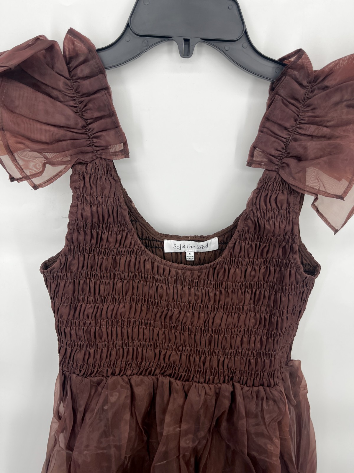 Sofie the Label Brand Taffeta Ruffle Midi Dress Size S Whimsigoth Fairycore Brow